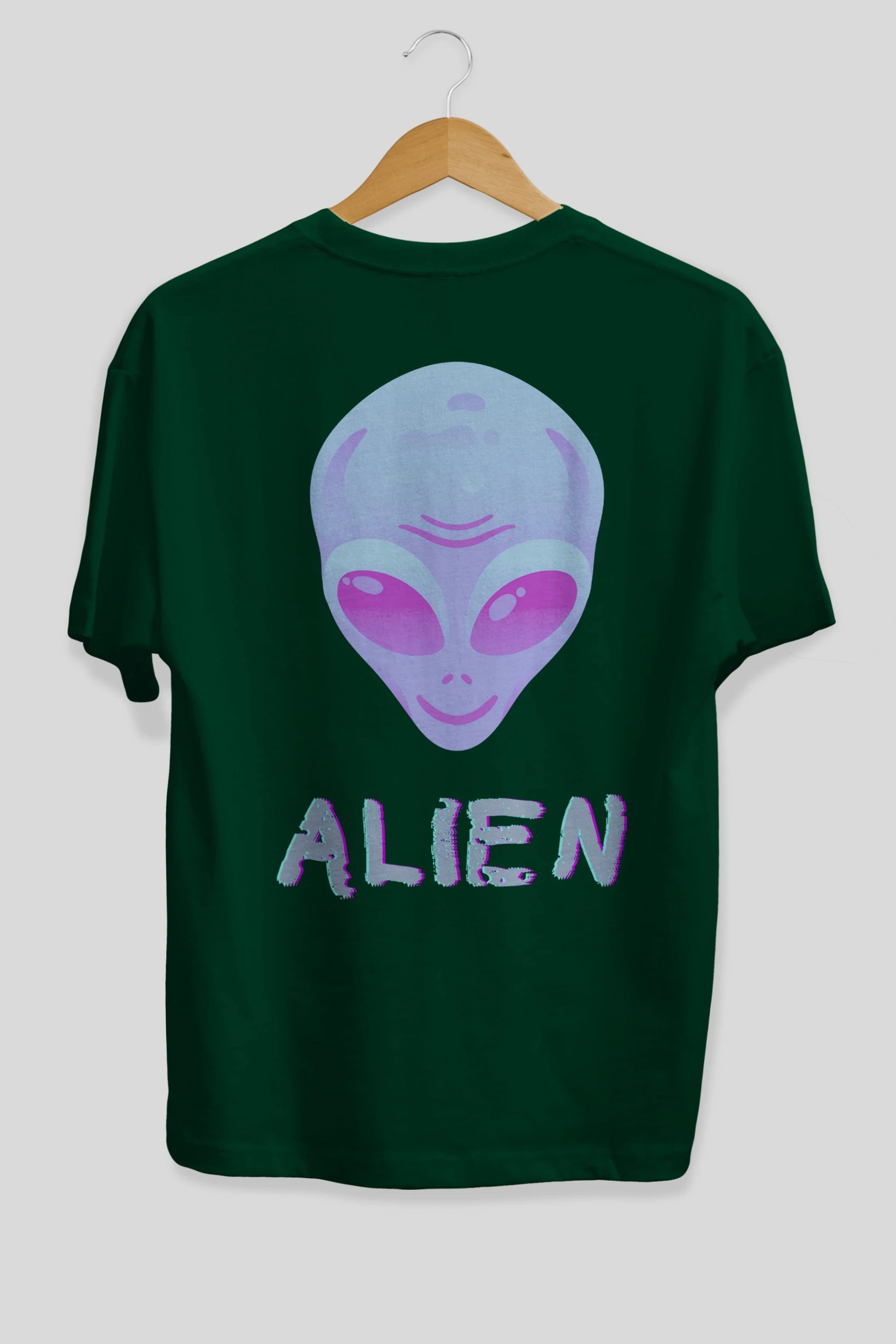 Alien Arka Baskılı Oversize t-shirt Erkek Kadın Unisex