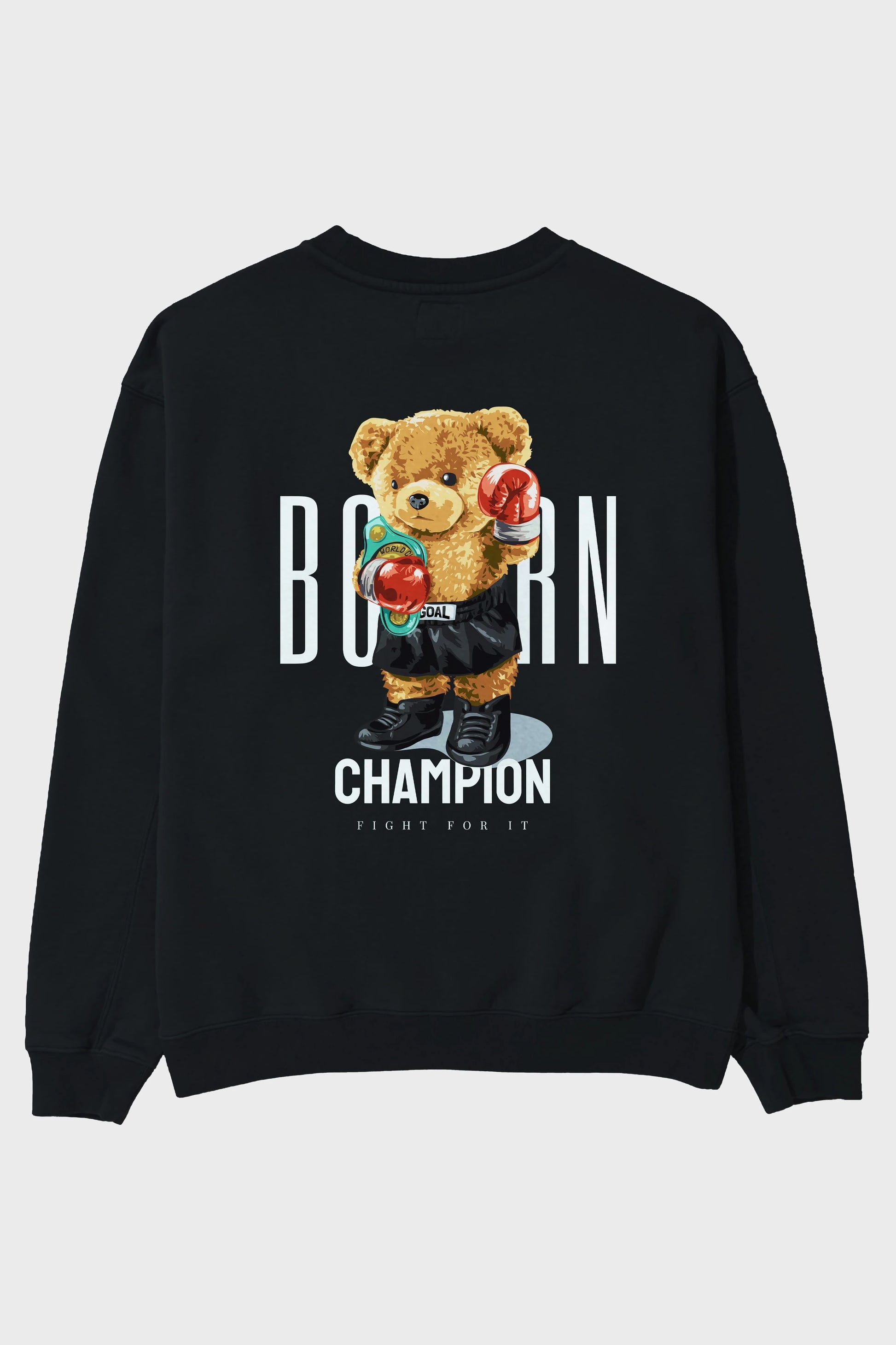 Teddy Bear Champion Arka Baskılı Oversize Sweatshirt Erkek Kadın Unisex