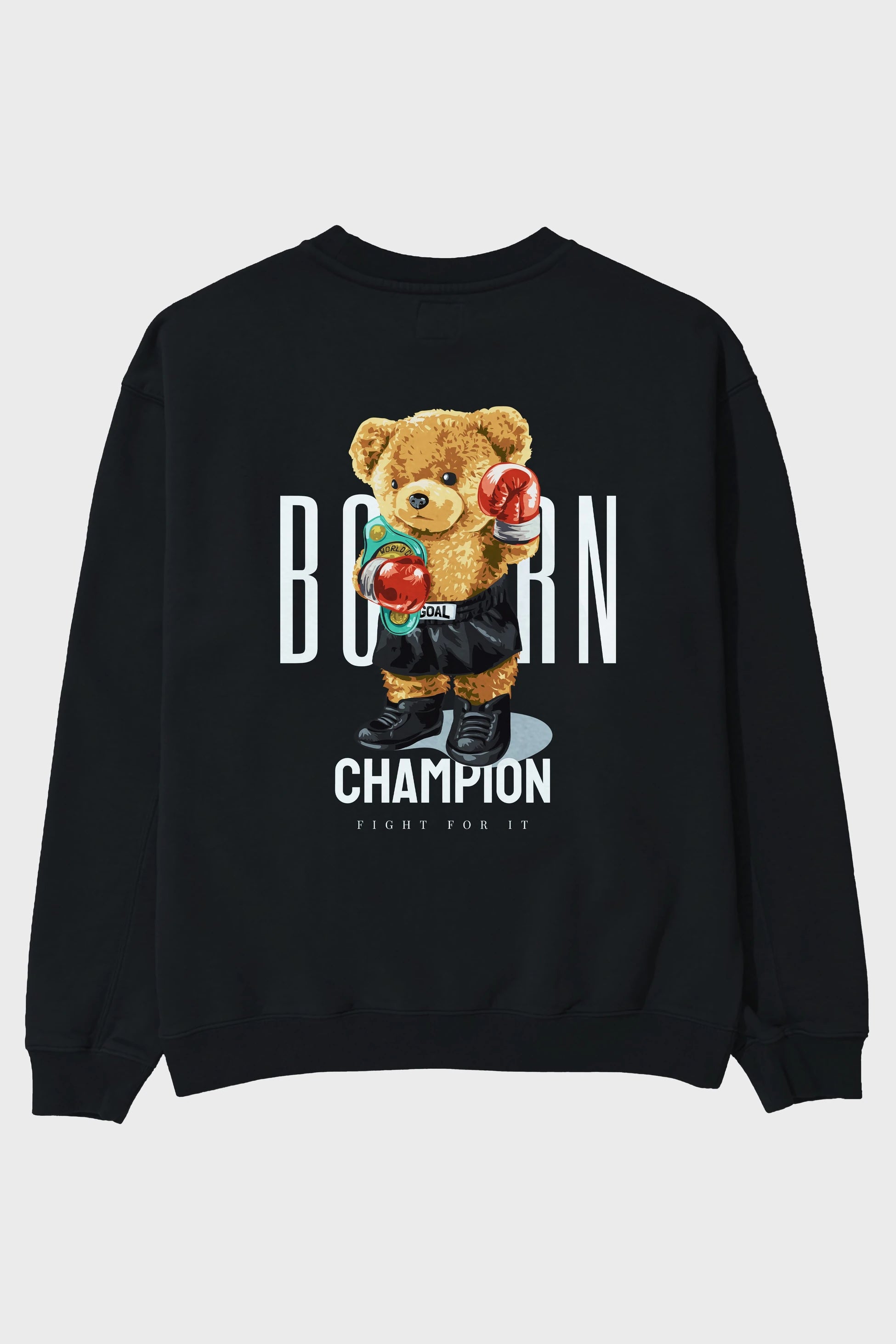 Teddy Bear Champion Arka Baskılı Oversize Sweatshirt Erkek Kadın Unisex