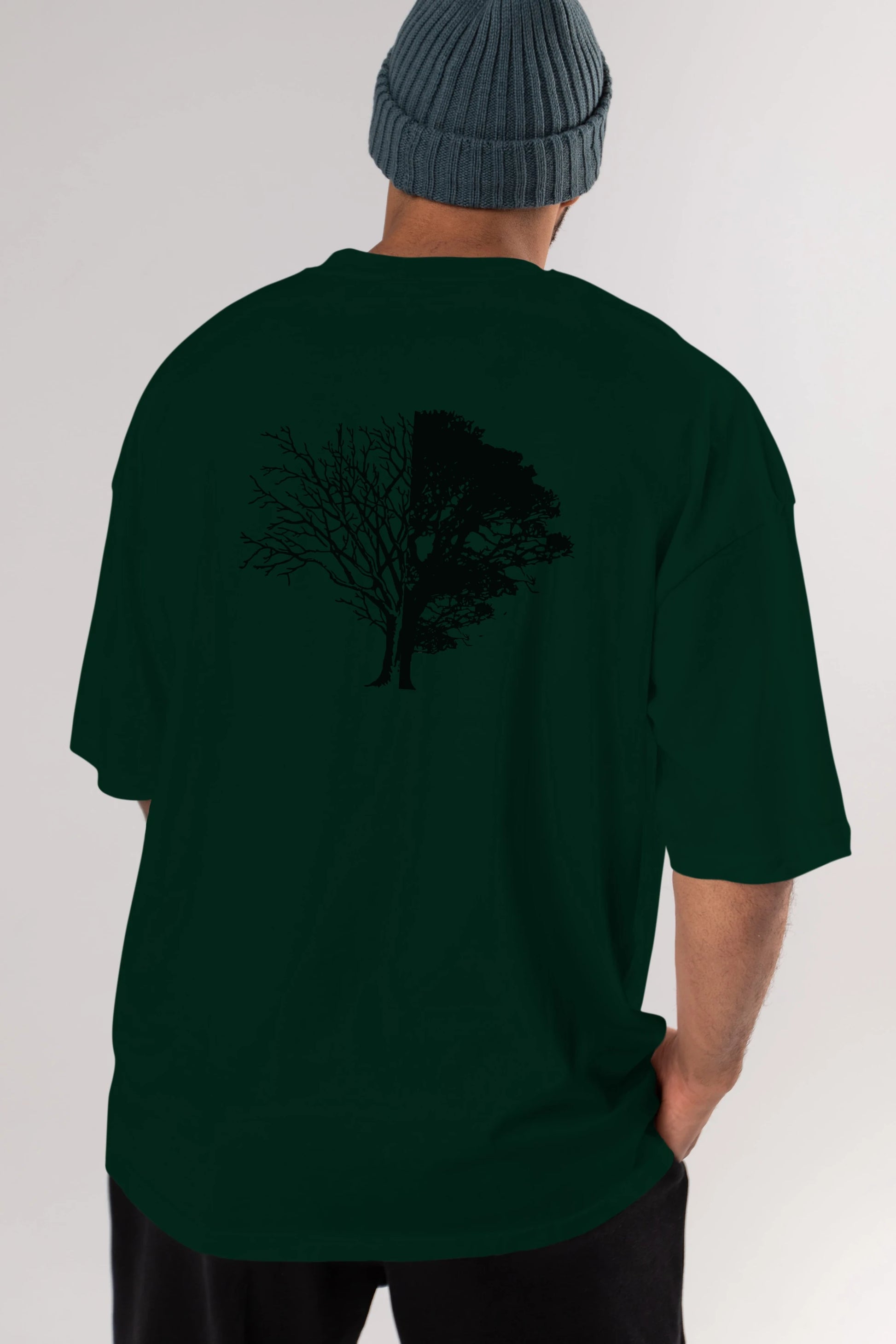 Life And Death Arka Baskılı Oversize t-shirt %100 pamuk Erkek Kadın Unisex