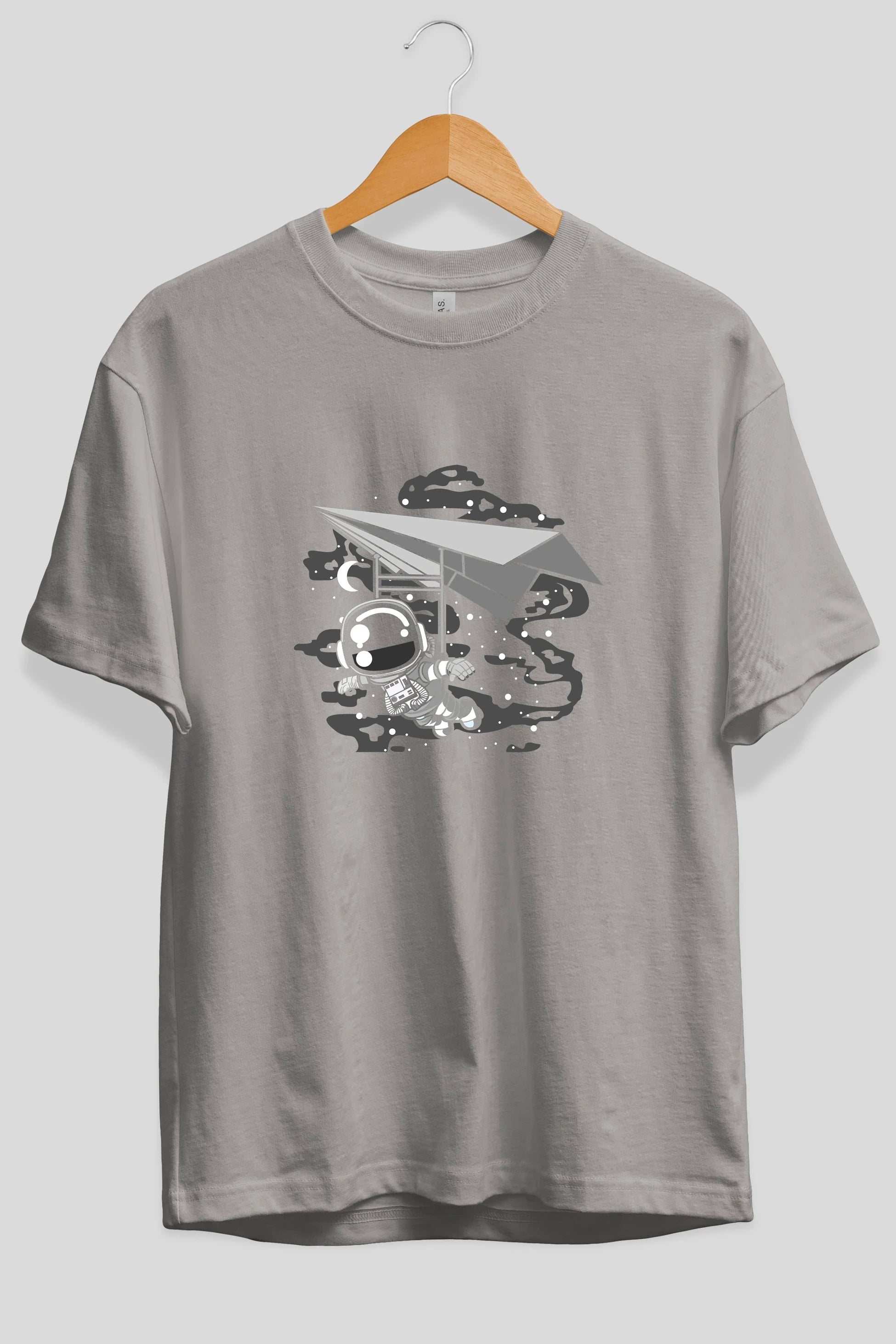 Astronaut Flying Ön Baskılı Oversize t-shirt Erkek Kadın Unisex