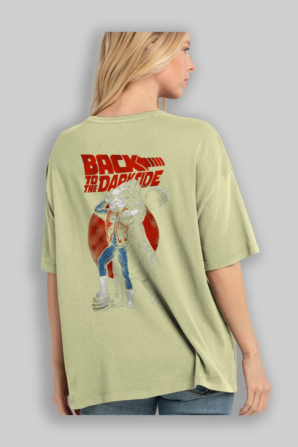 Back To The Darkside Arka Baskılı Oversize t-shirt Erkek Kadın Unisex %100 Pamuk
