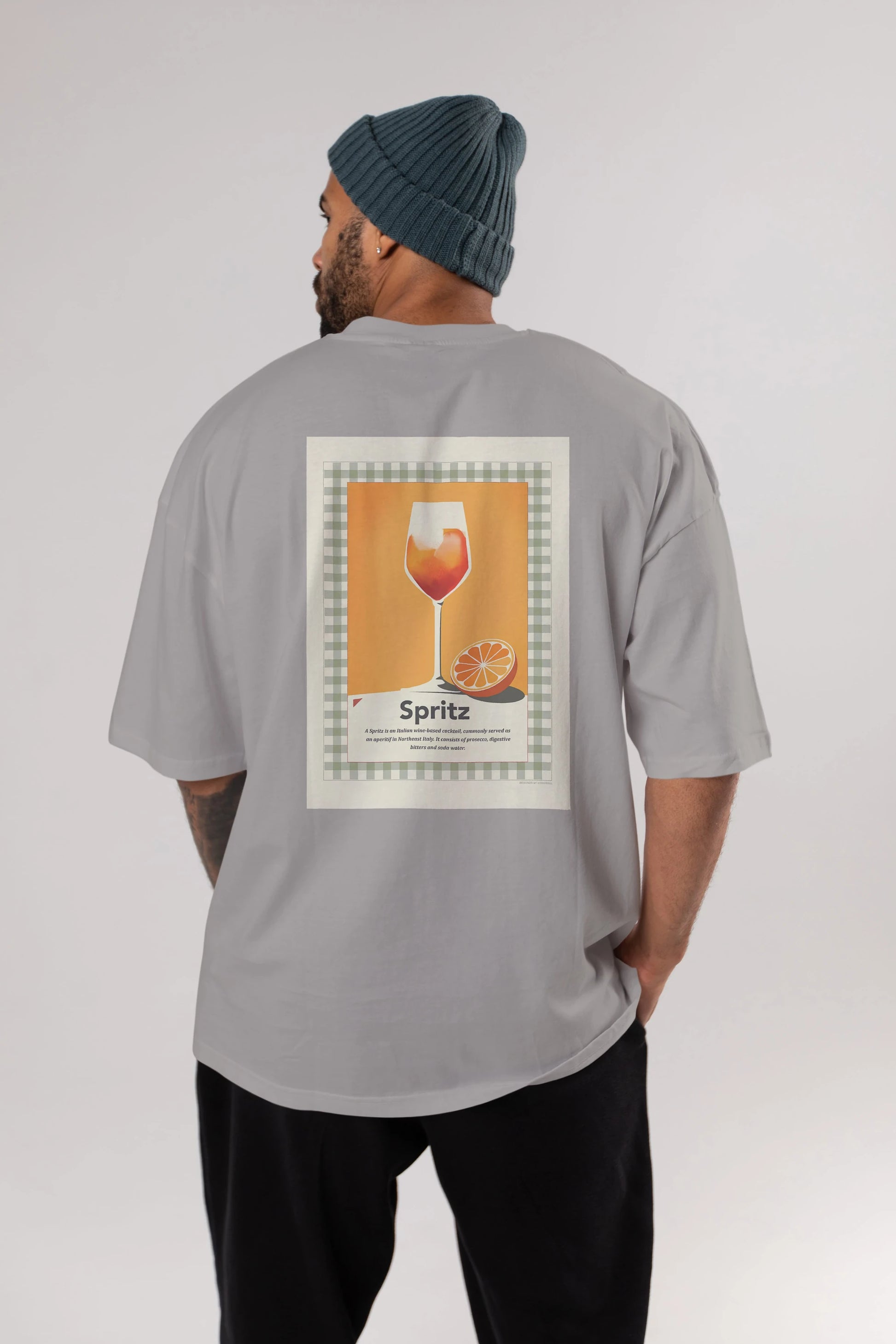 Aperol Spritz 5 Arka Baskılı Oversize t-shirt Erkek Kadın Unisex %100 Pamuk Bisiklet Yaka tişort
