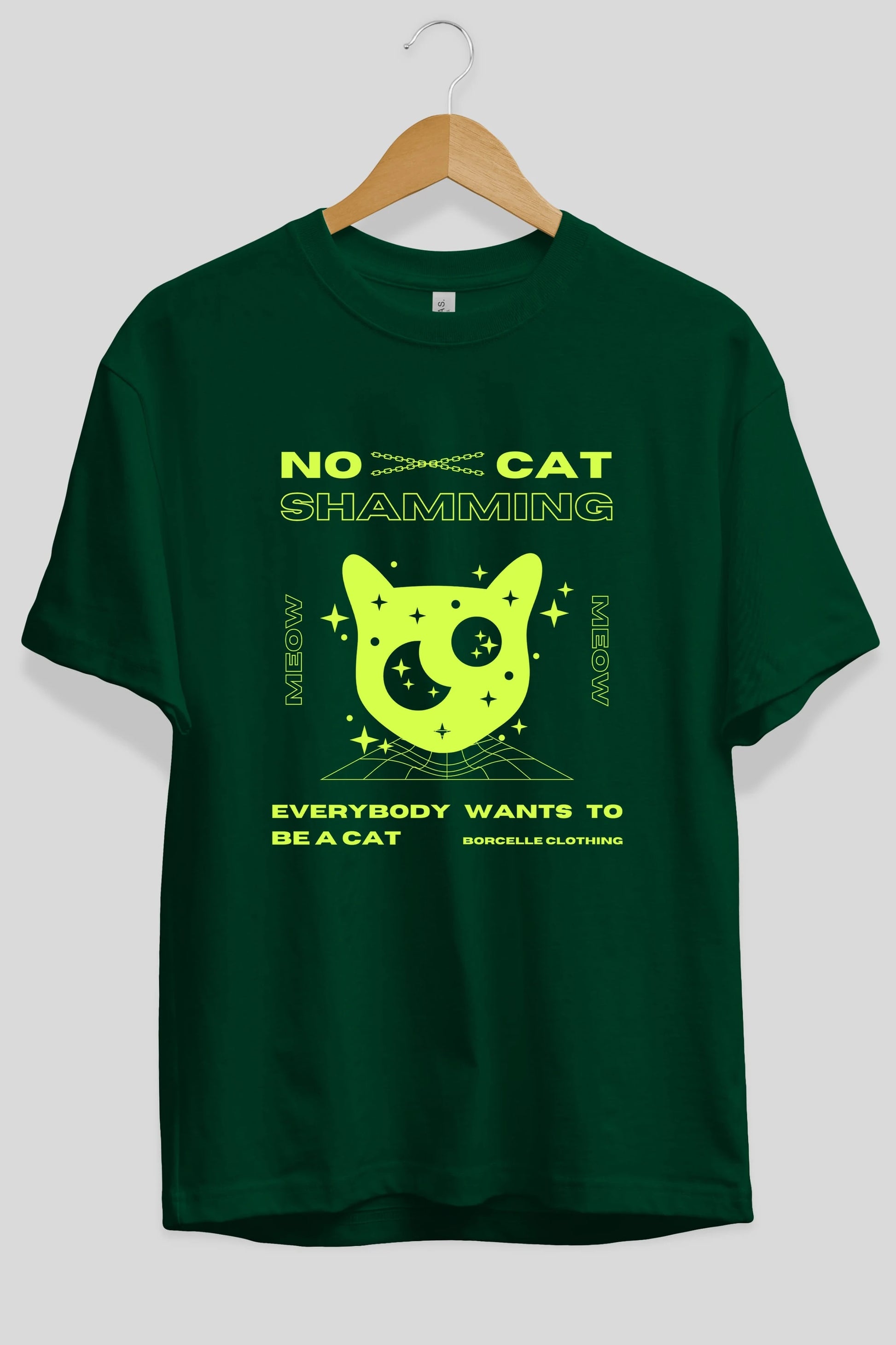 No Cat Shamming Yazılı Ön Baskılı Oversize t-shirt Erkek Kadın Unisex