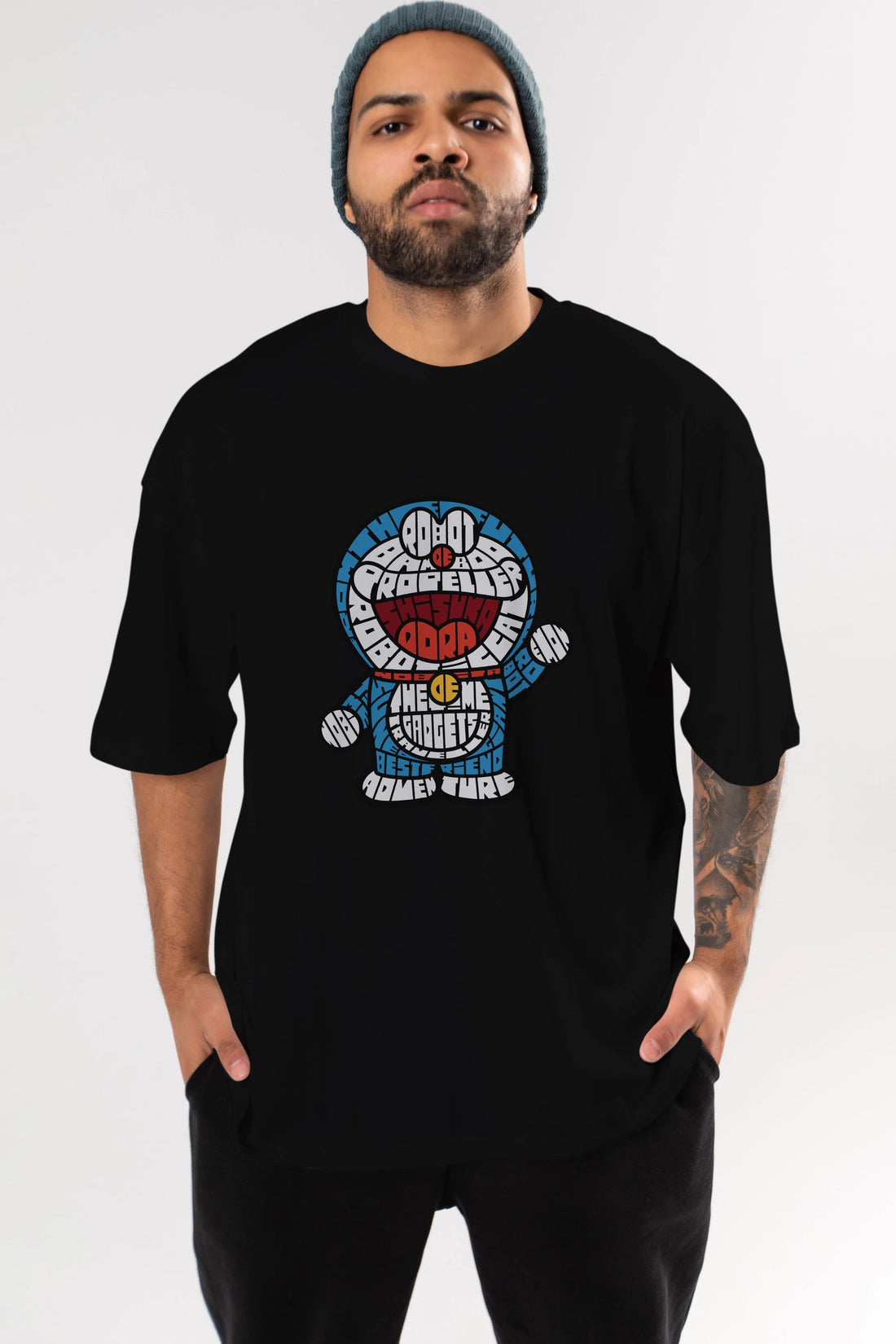 Robotic cat Ön Baskılı Oversize t-shirt %100 pamuk Erkek Kadın Unisex
