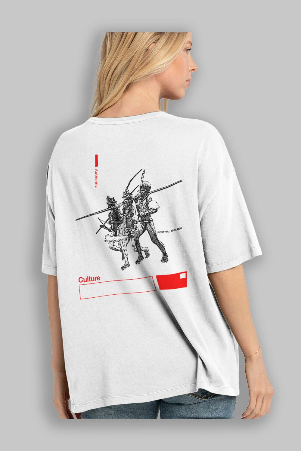 Papua Culture Arka Baskılı Oversize t-shirt Erkek Kadın Unisex