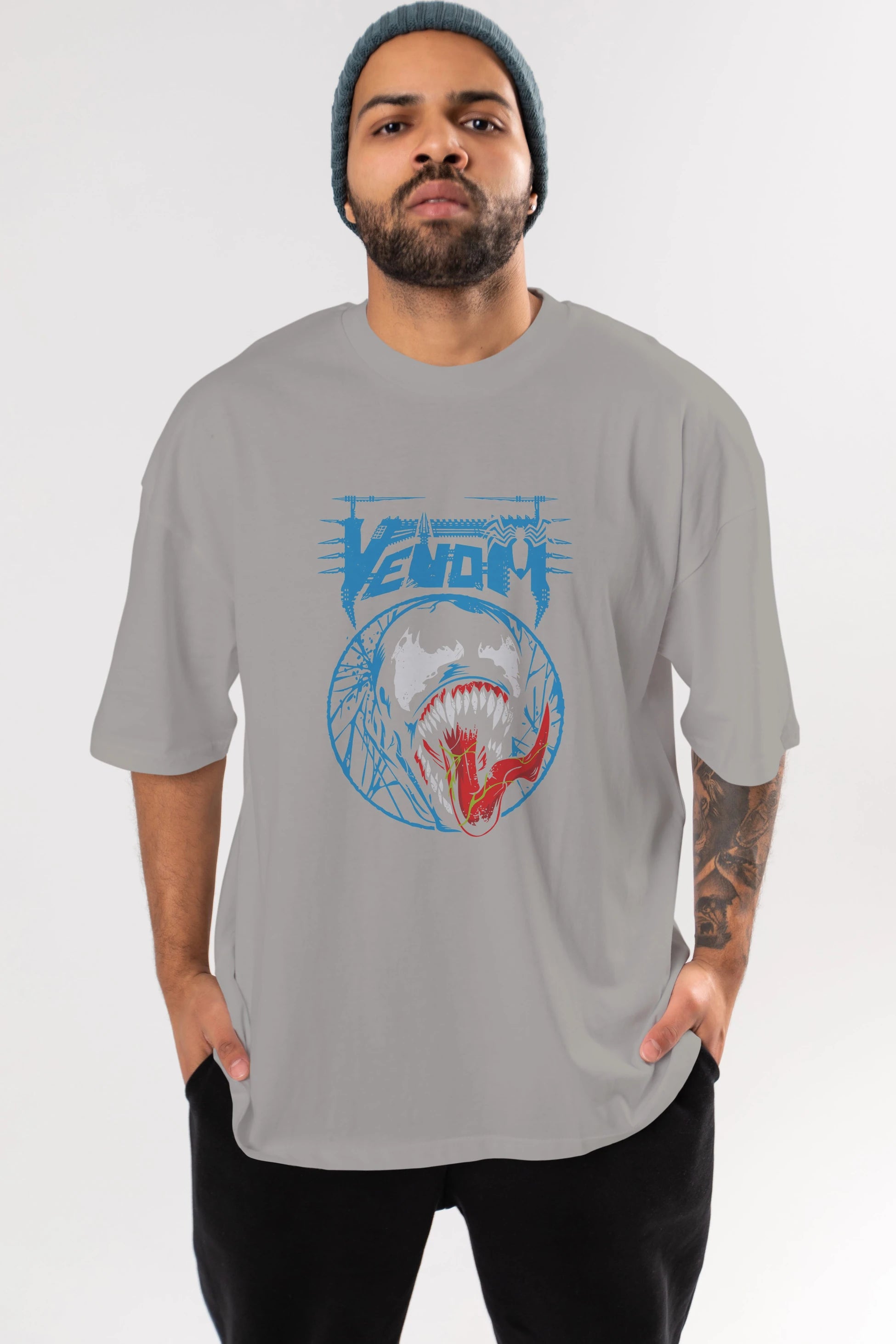 Venom (23) Ön Baskılı Oversize t-shirt Erkek Kadın Unisex %100 Pamuk Bisiklet Yaka tişort
