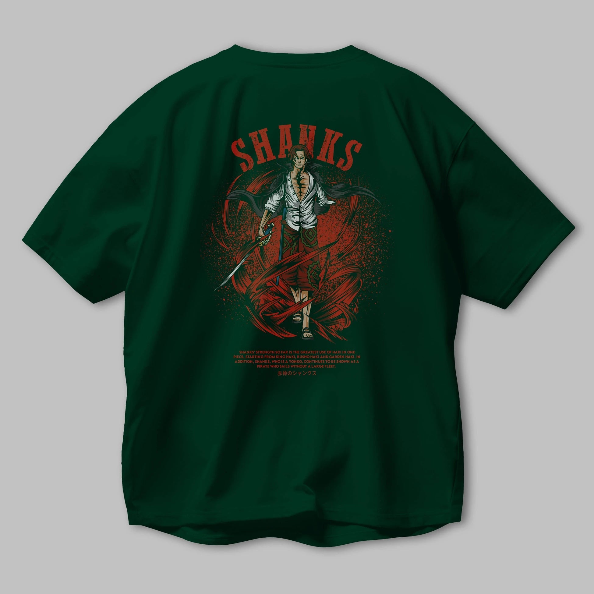 Shanks Anime Arka Baskılı Oversize t-shirt Erkek Kadın Unisex