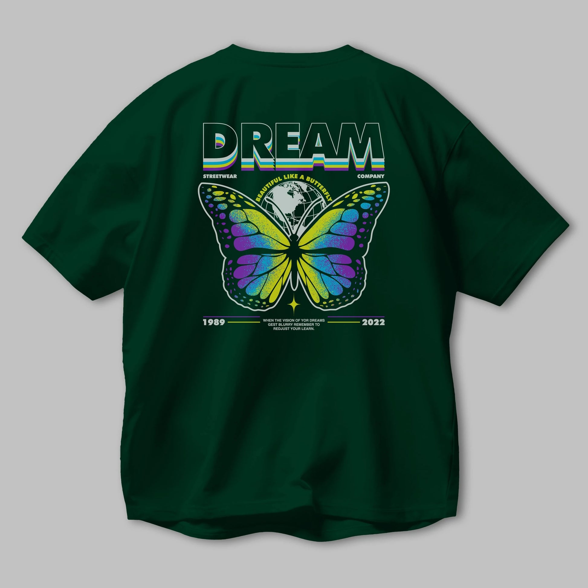 Dream Company Arka Baskılı Oversize t-shirt Erkek Kadın Unisex