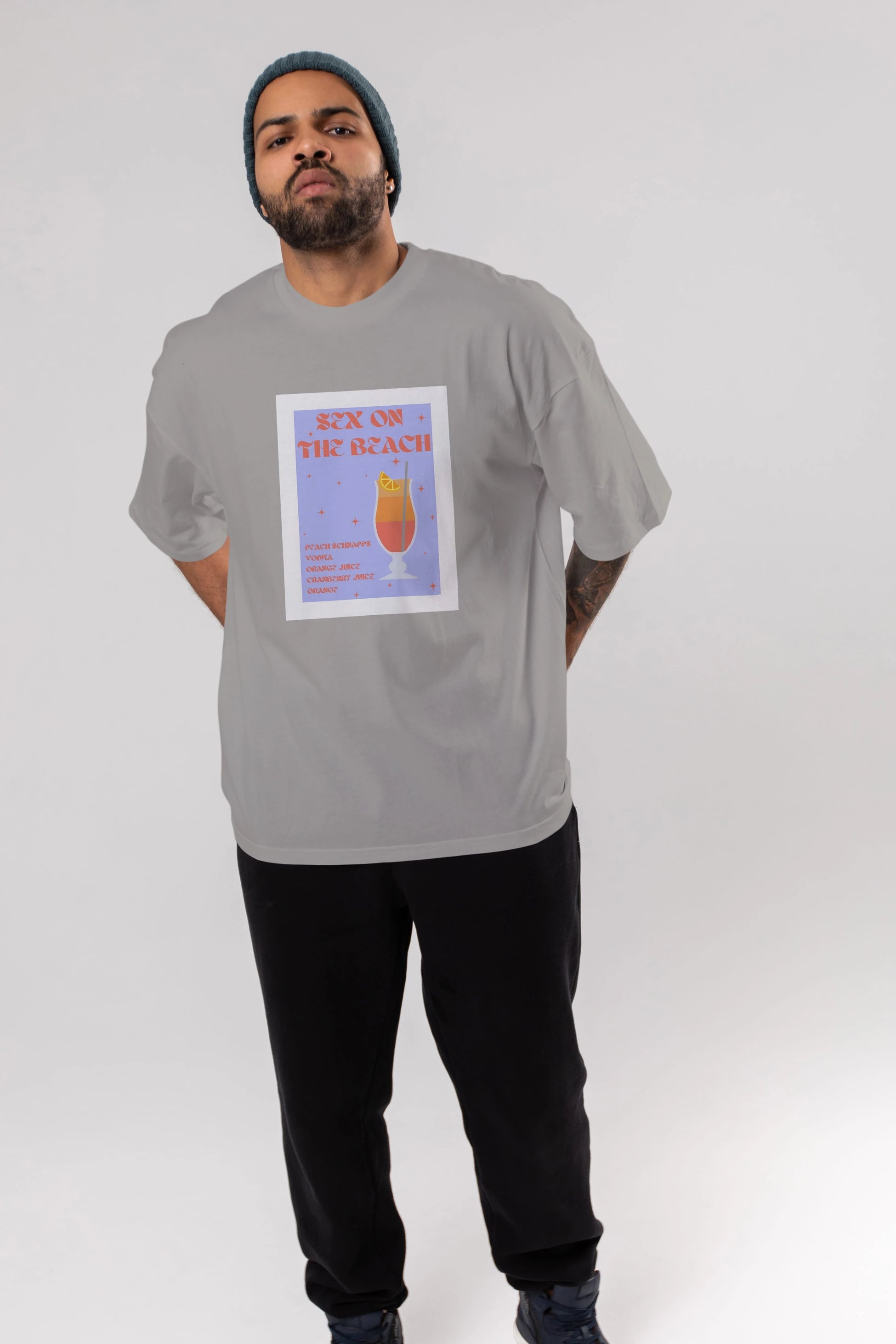 Sex On The Beach Ön Baskılı Oversize t-shirt Erkek Kadın Unisex %100 Pamuk Bisiklet Yaka tişort