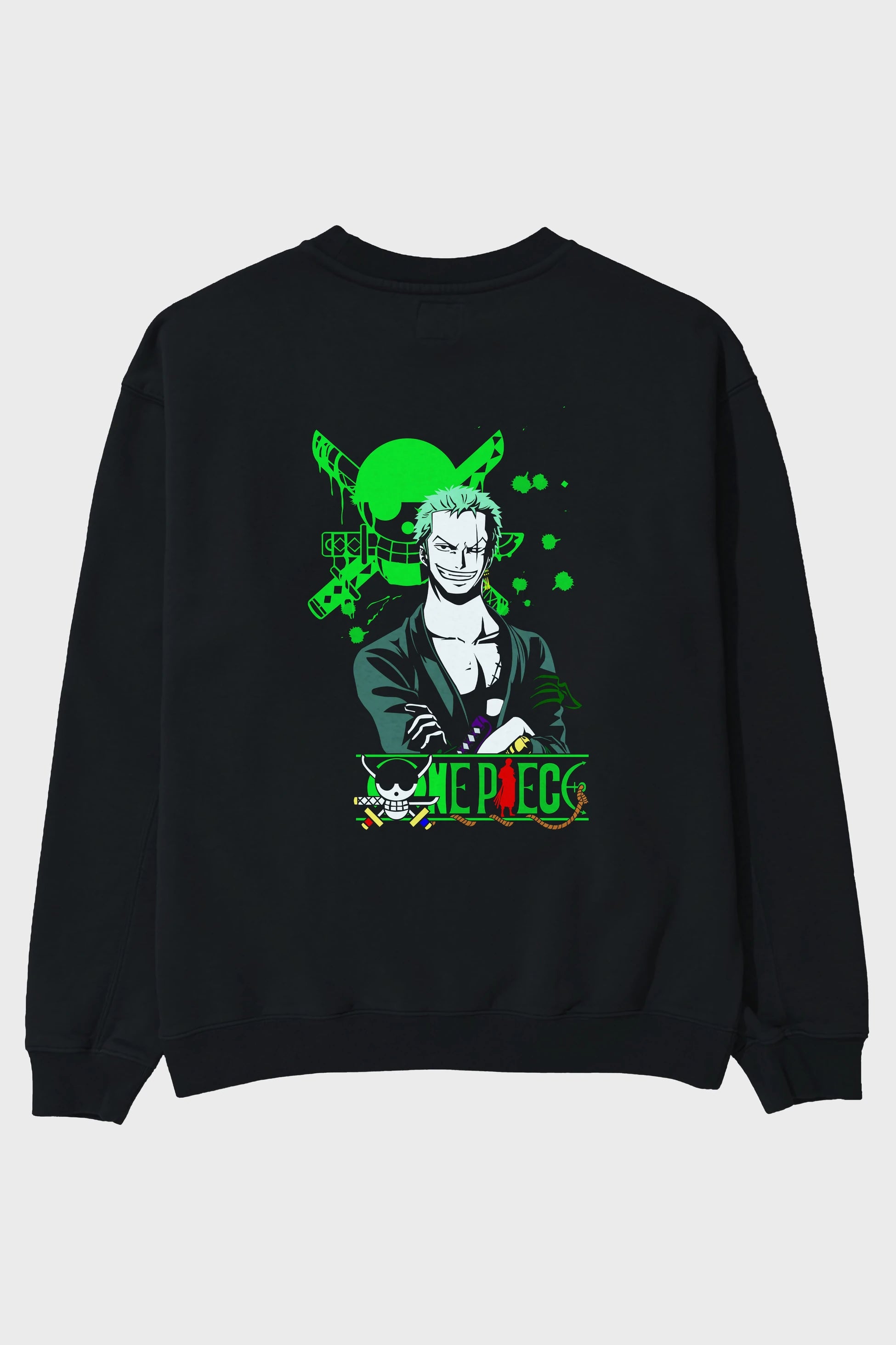 Roronoa Zoro 2 Arka Baskılı Anime Oversize Sweatshirt Erkek Kadın Unisex