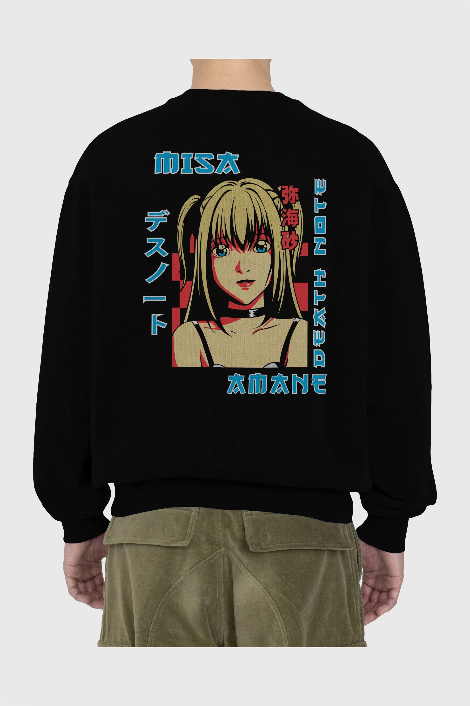 MISA-DEATH NOTE Anime Arka Baskılı Oversize Sweatshirt Erkek Kadın Unisex