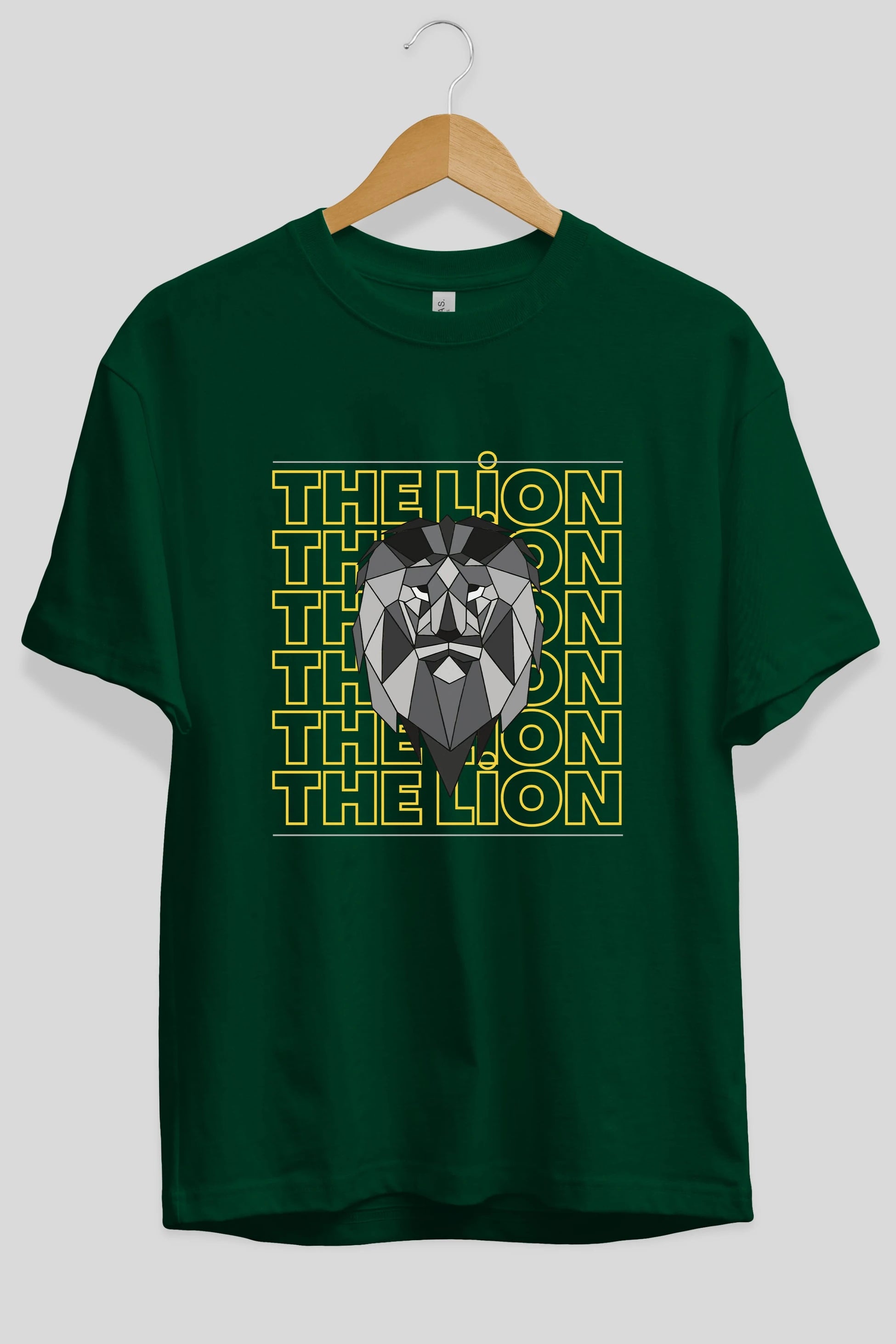 The Lion Yazılı Ön Baskılı Oversize t-shirt Erkek Kadın Unisex