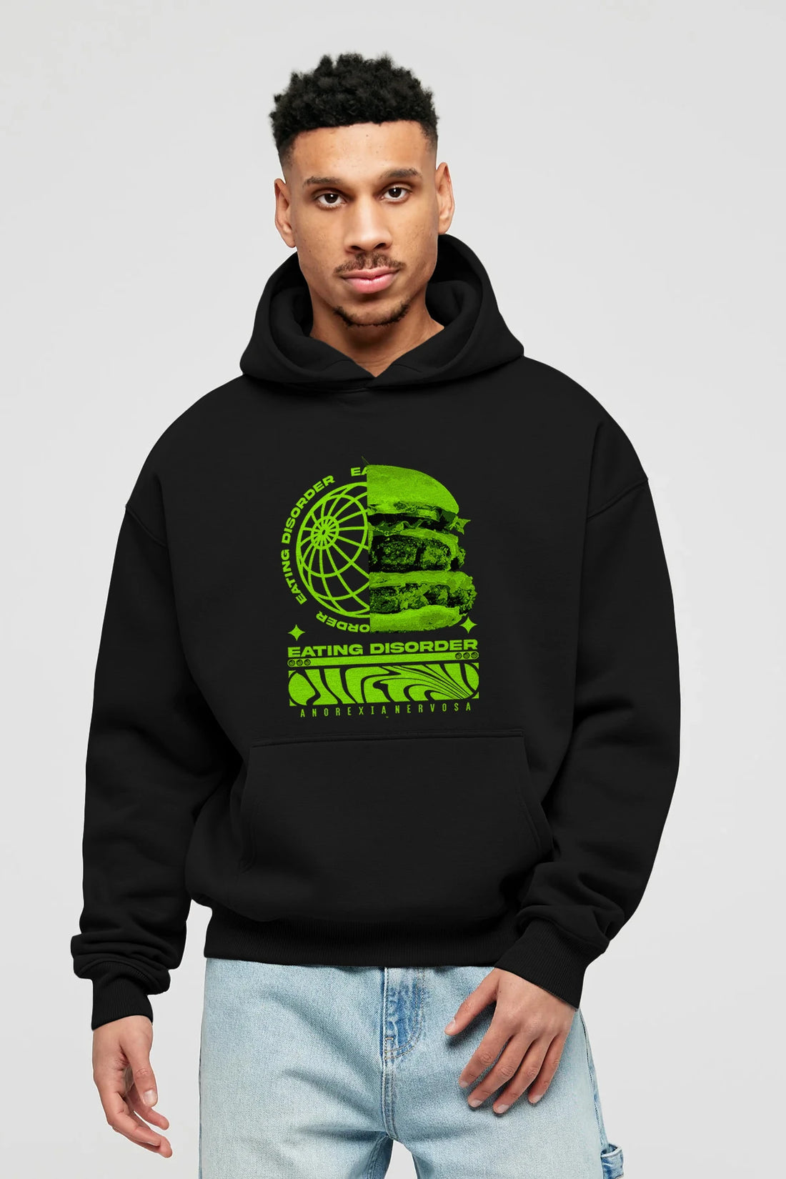 Eating Disorder Ön Baskılı Hoodie Oversize Kapüşonlu Sweatshirt Erkek Kadın Unisex