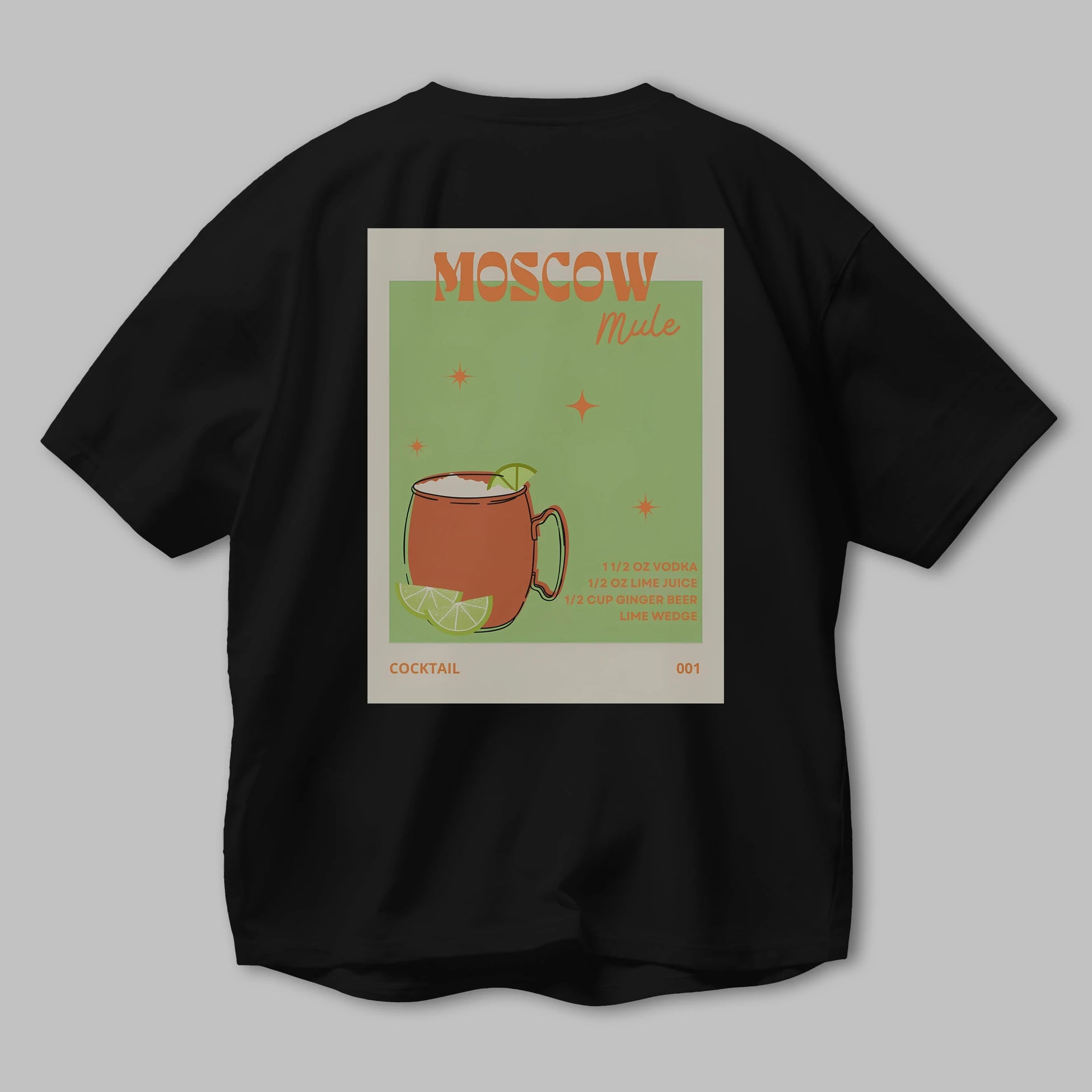 Moscow Mule 2 Arka Baskılı Oversize t-shirt Erkek Kadın Unisex %100 Pamuk Bisiklet Yaka tişort