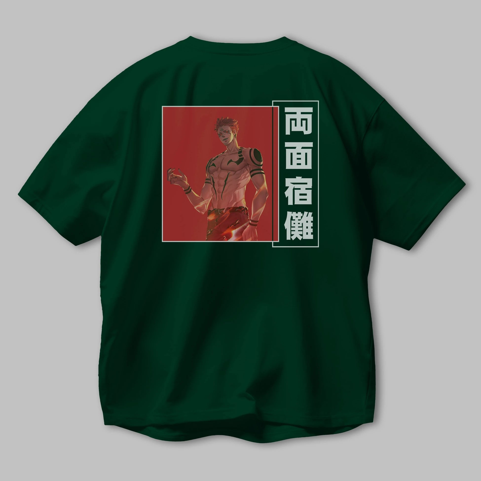 Sukuna Ryoumen 3 Anime Arka Baskılı Oversize t-shirt Erkek Kadın Unisex