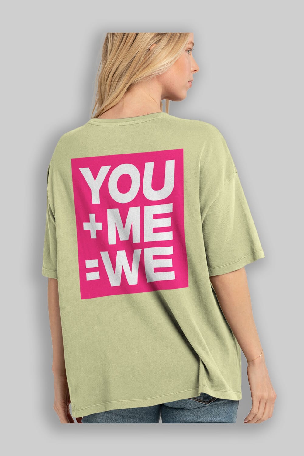 You Me We Yazılı Arka Baskılı Oversize t-shirt Erkek Kadın Unisex