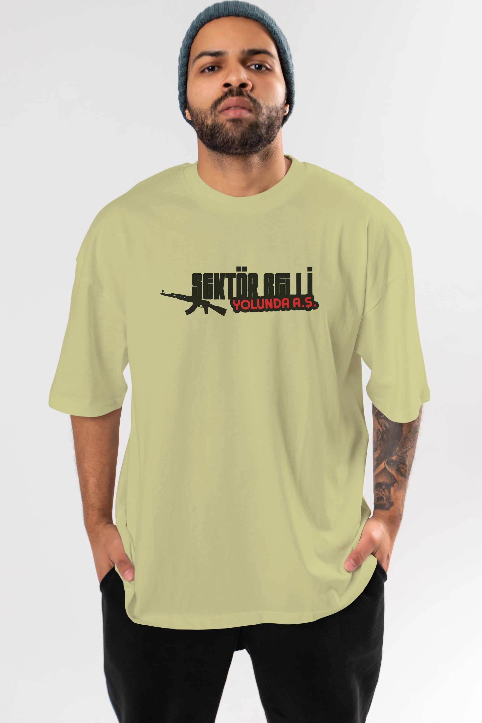 Sektör Belli Ön Baskılı Oversize t-shirt %100 pamuk Erkek Kadın Unisex