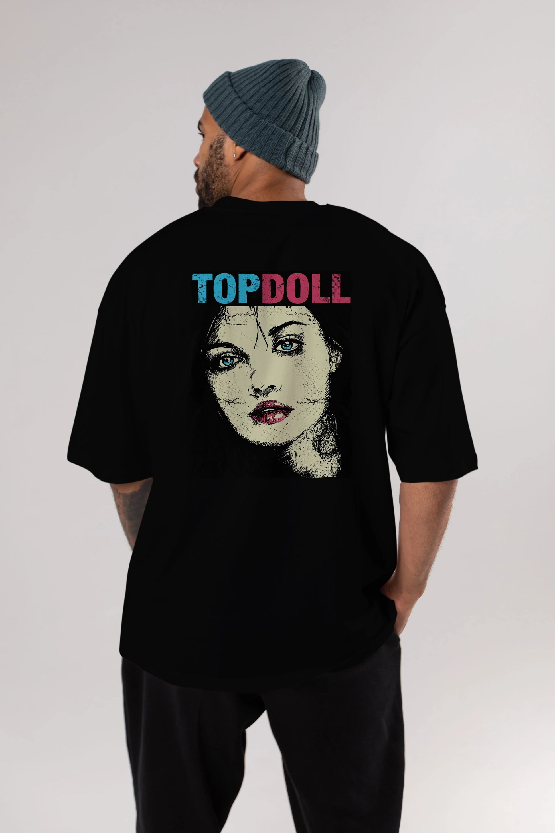 Topdoll Streetwear Arka Baskılı Oversize t-shirt Erkek Kadın Unisex
