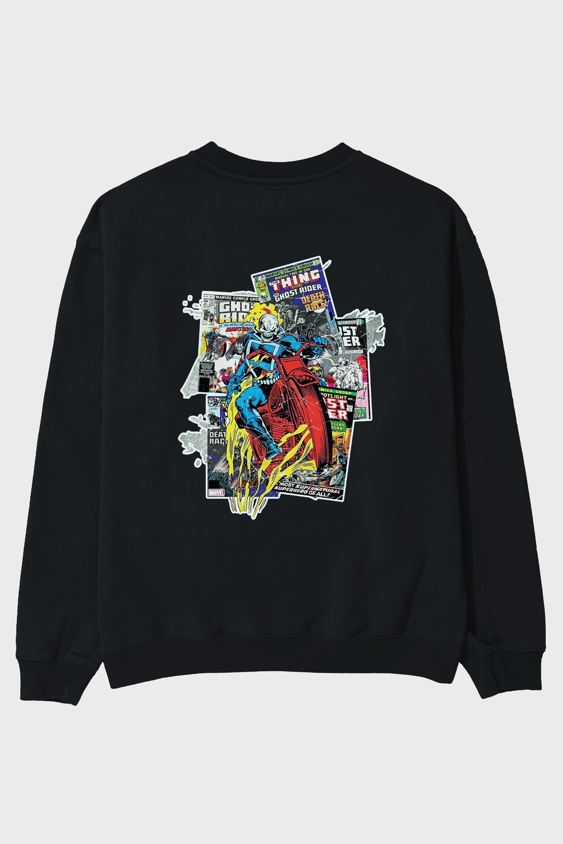 Ghost Rider Arka Baskılı Oversize Sweatshirt Erkek Kadın Unisex