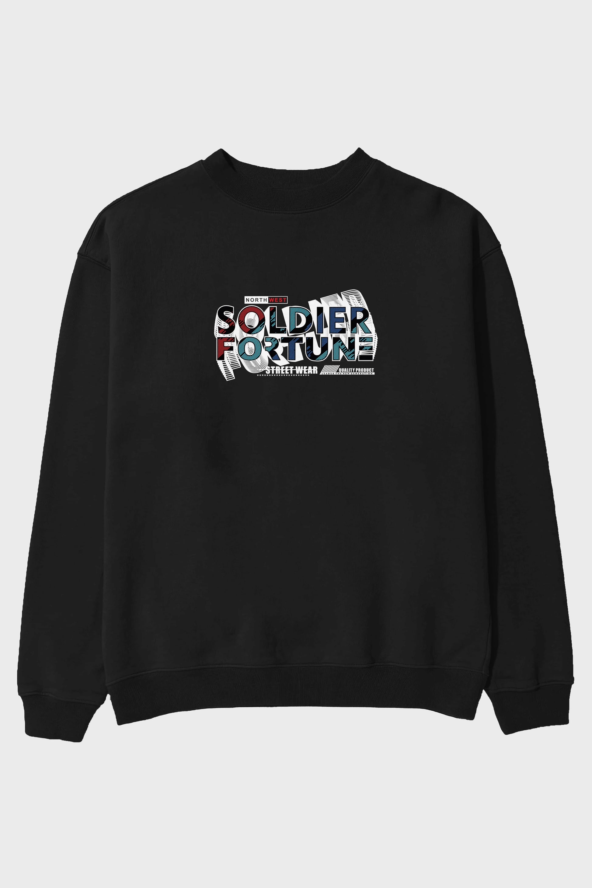 Soldier Fortune Ön Baskılı Oversize Sweatshirt Erkek Kadın Unisex