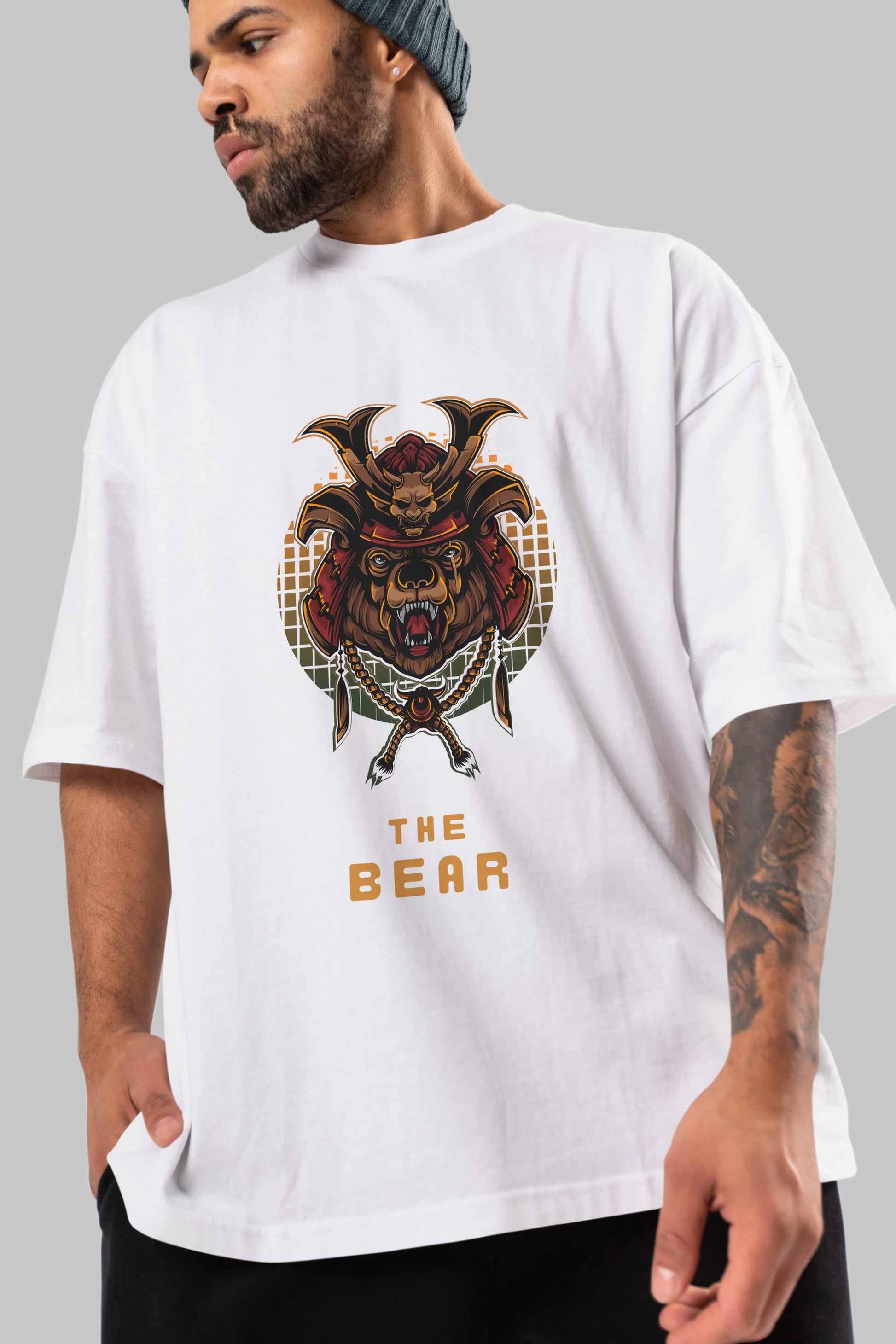 The Bear 2 Ön Baskılı Oversize t-shirt Erkek Kadın Unisex %100 Pamuk