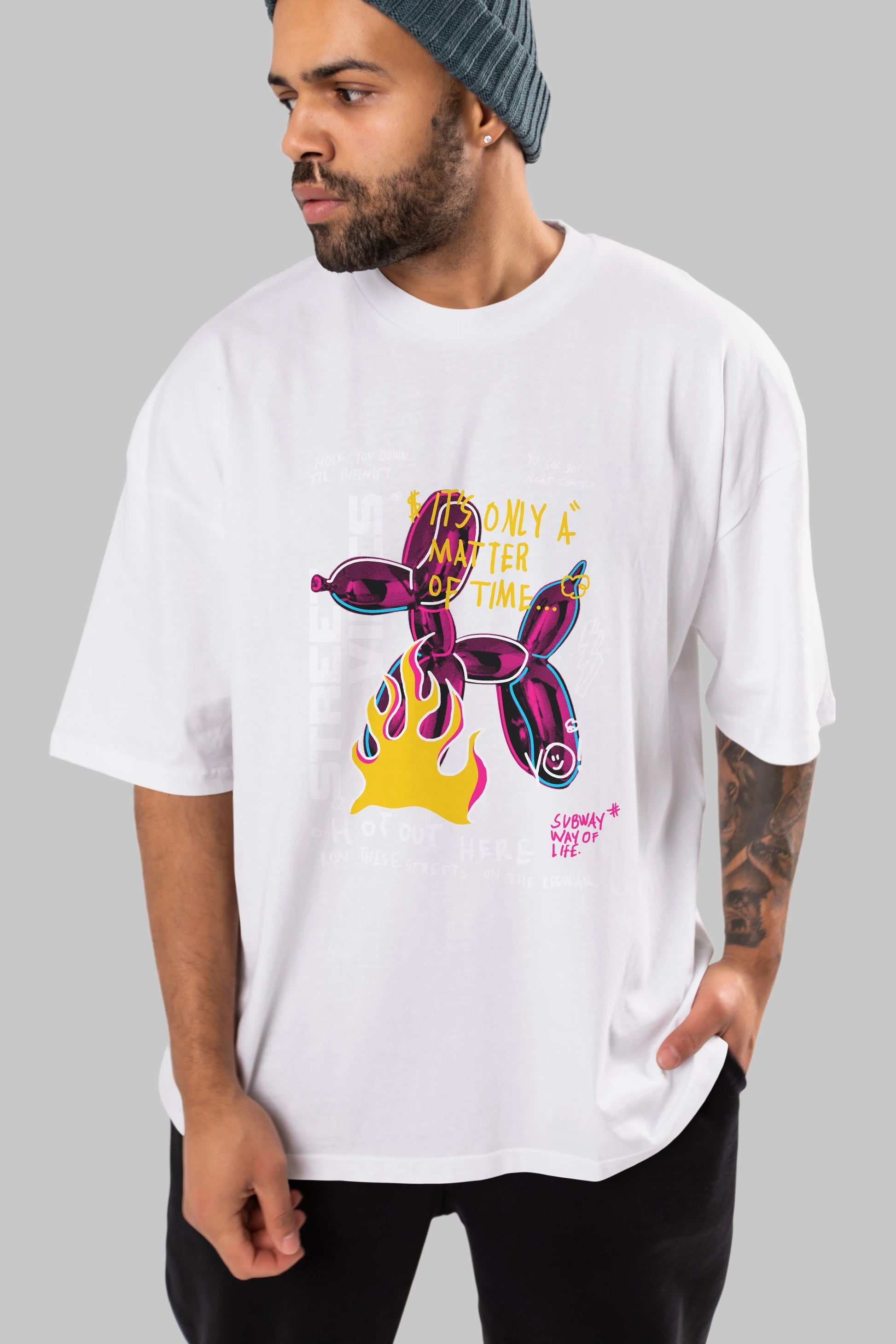 Street Vibes Ön Baskılı Oversize t-shirt Erkek Kadın Unisex