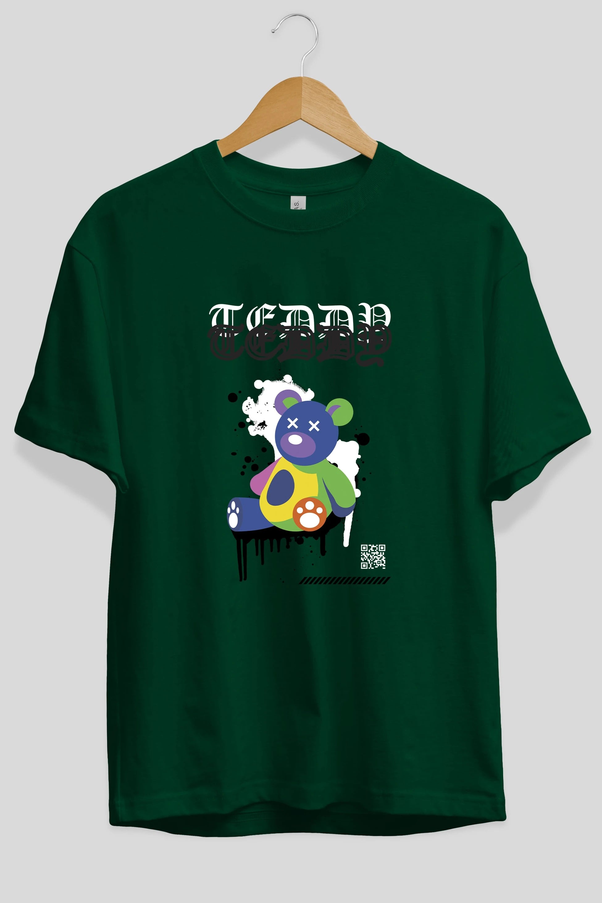 Teddy Bear Ön Baskılı Oversize t-shirt Erkek Kadın Unisex