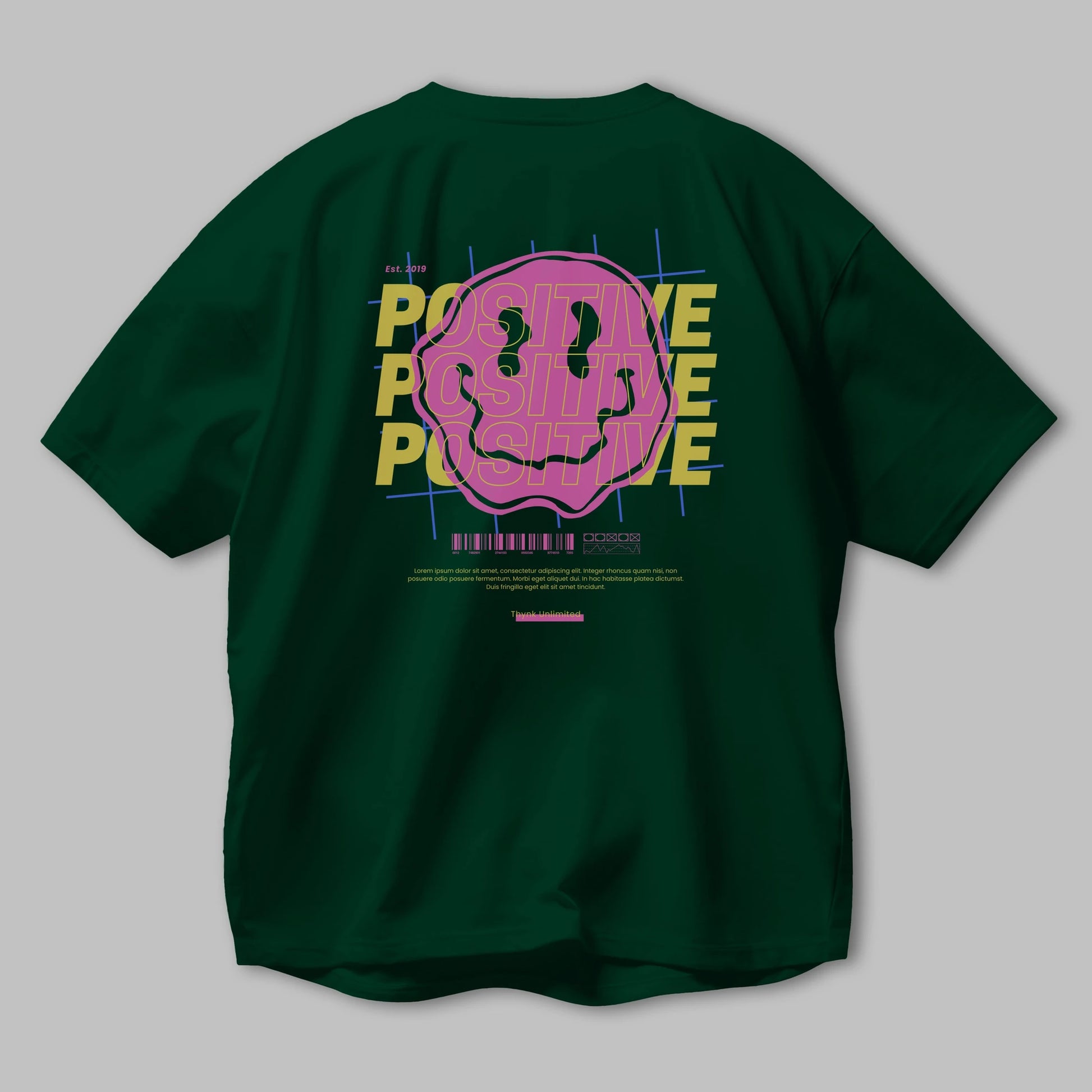 Positive 2 Arka Baskılı Oversize t-shirt Erkek Kadın Unisex