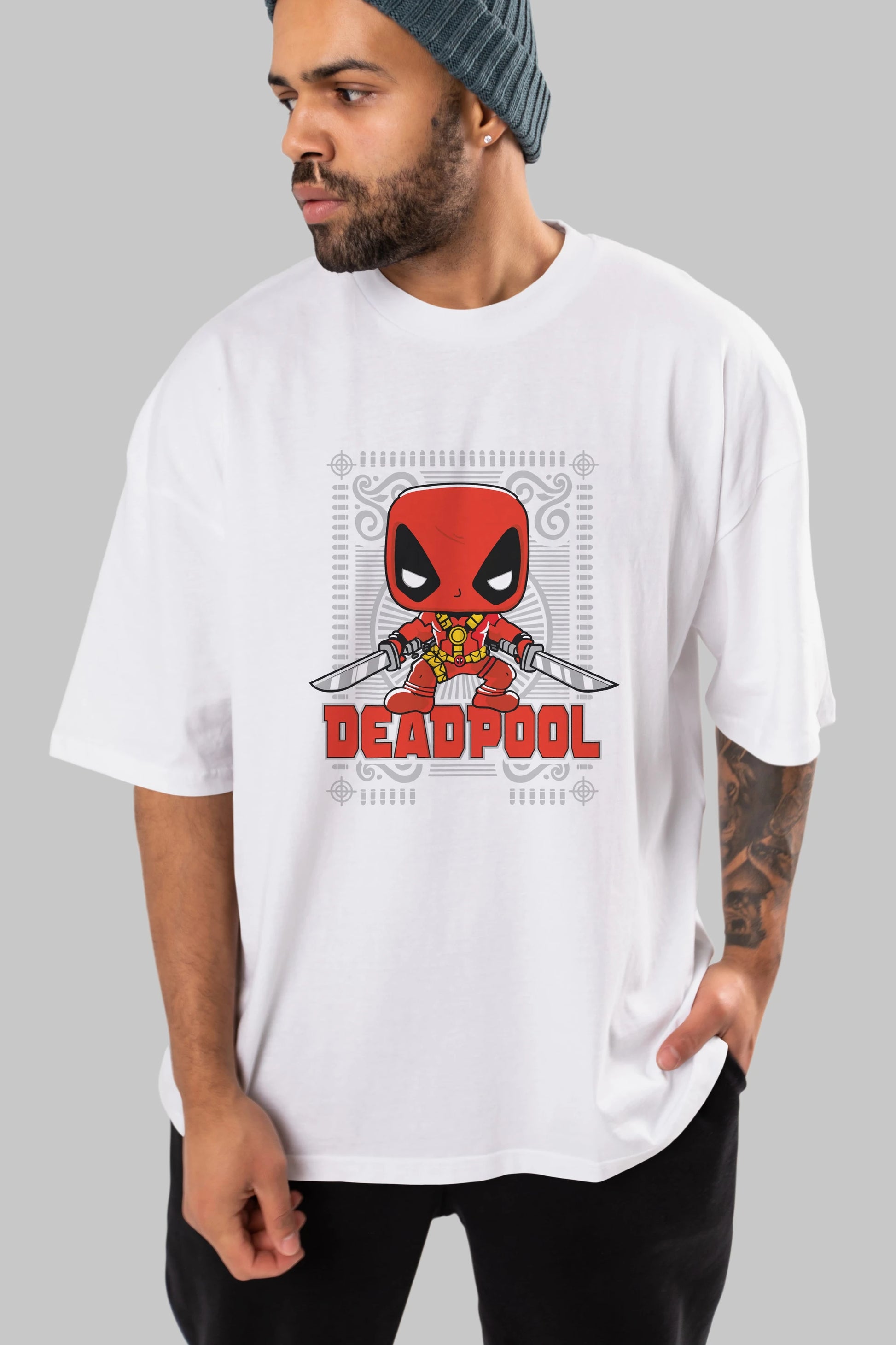 Deadpool (17) Ön Baskılı Oversize t-shirt Erkek Kadın Unisex %100 Pamuk Bisiklet Yaka tişort
