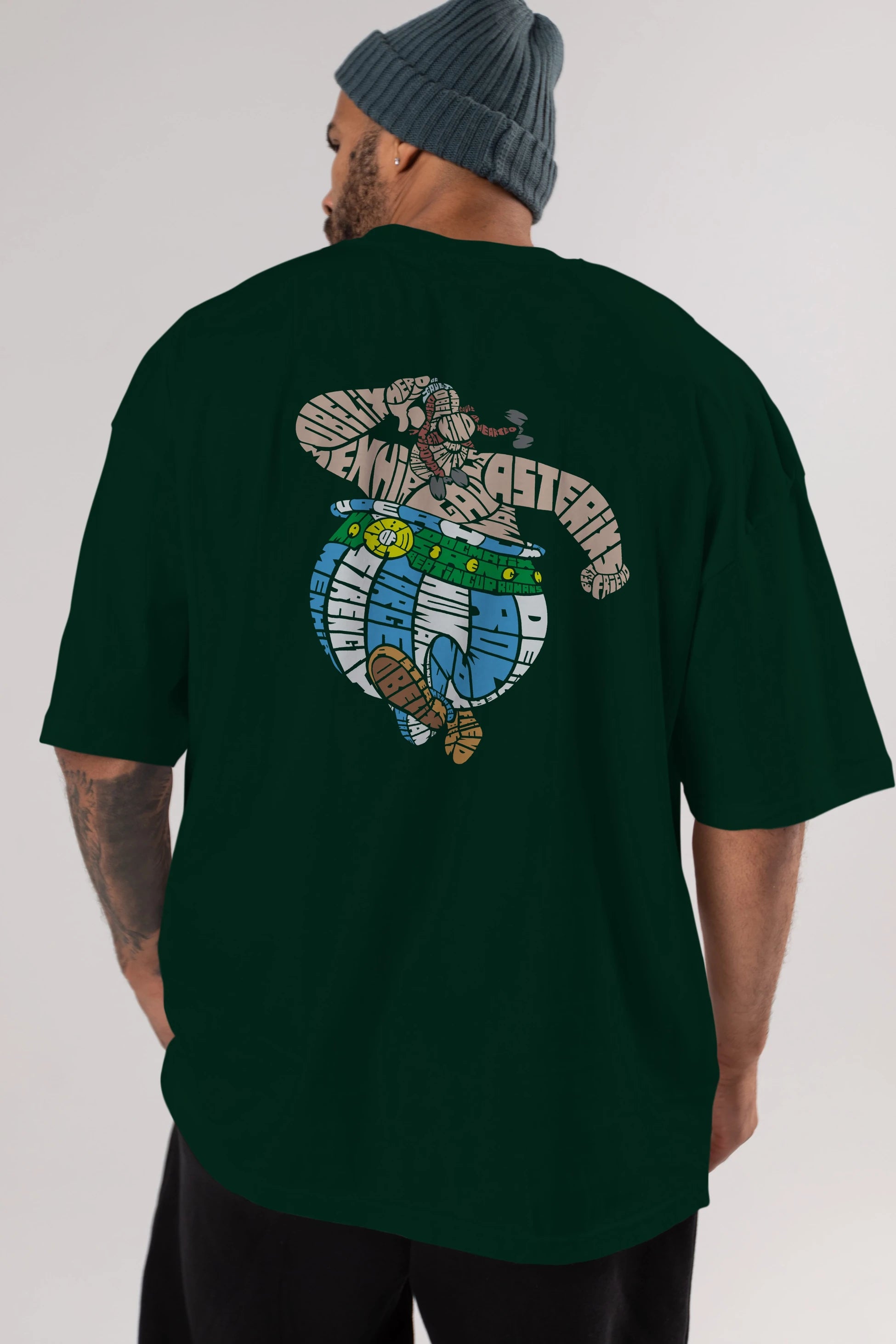 Obelix Arka Baskılı Oversize t-shirt %100 pamuk Erkek Kadın Unisex
