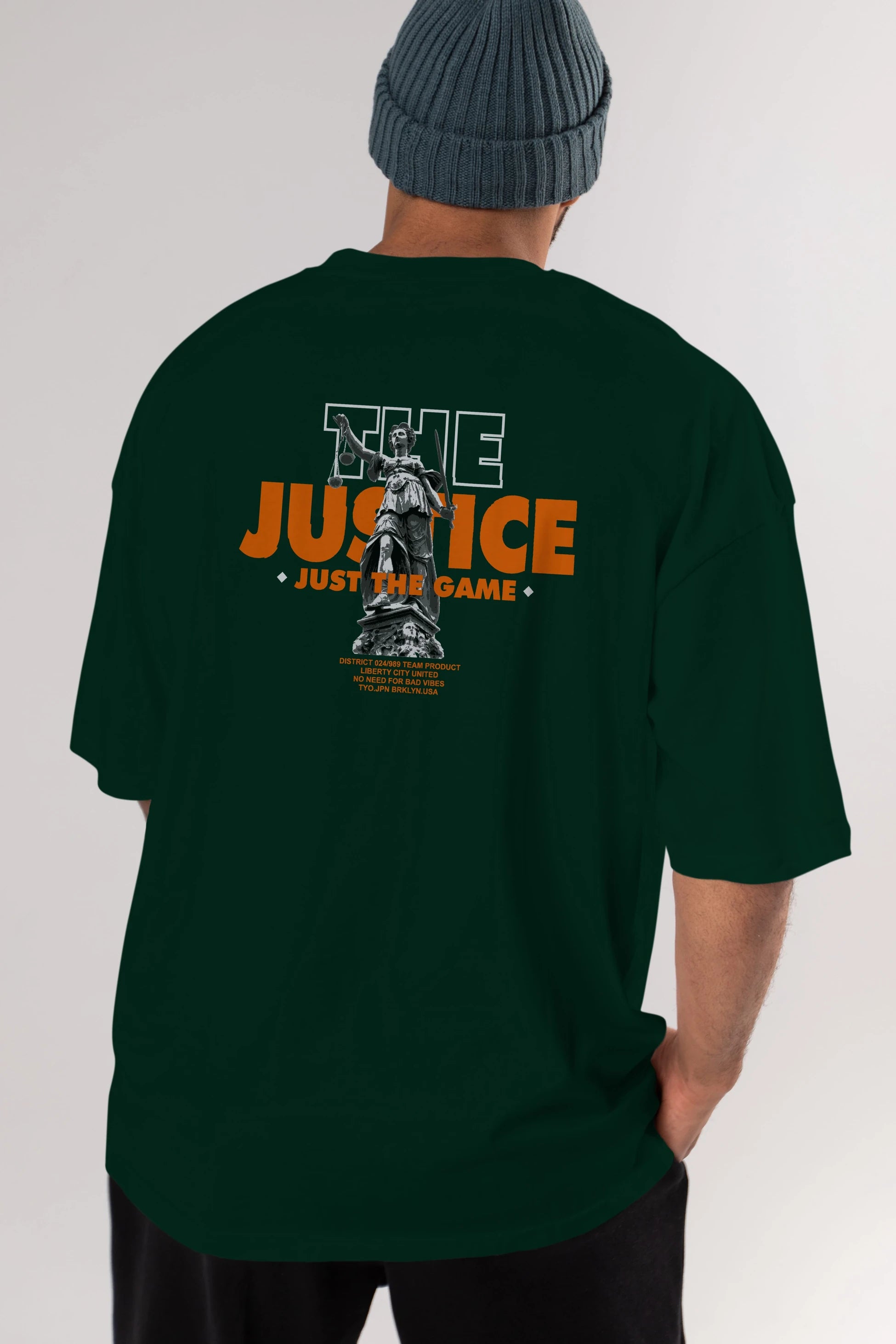 The Justice Arka Baskılı Oversize t-shirt Erkek Kadın Unisex