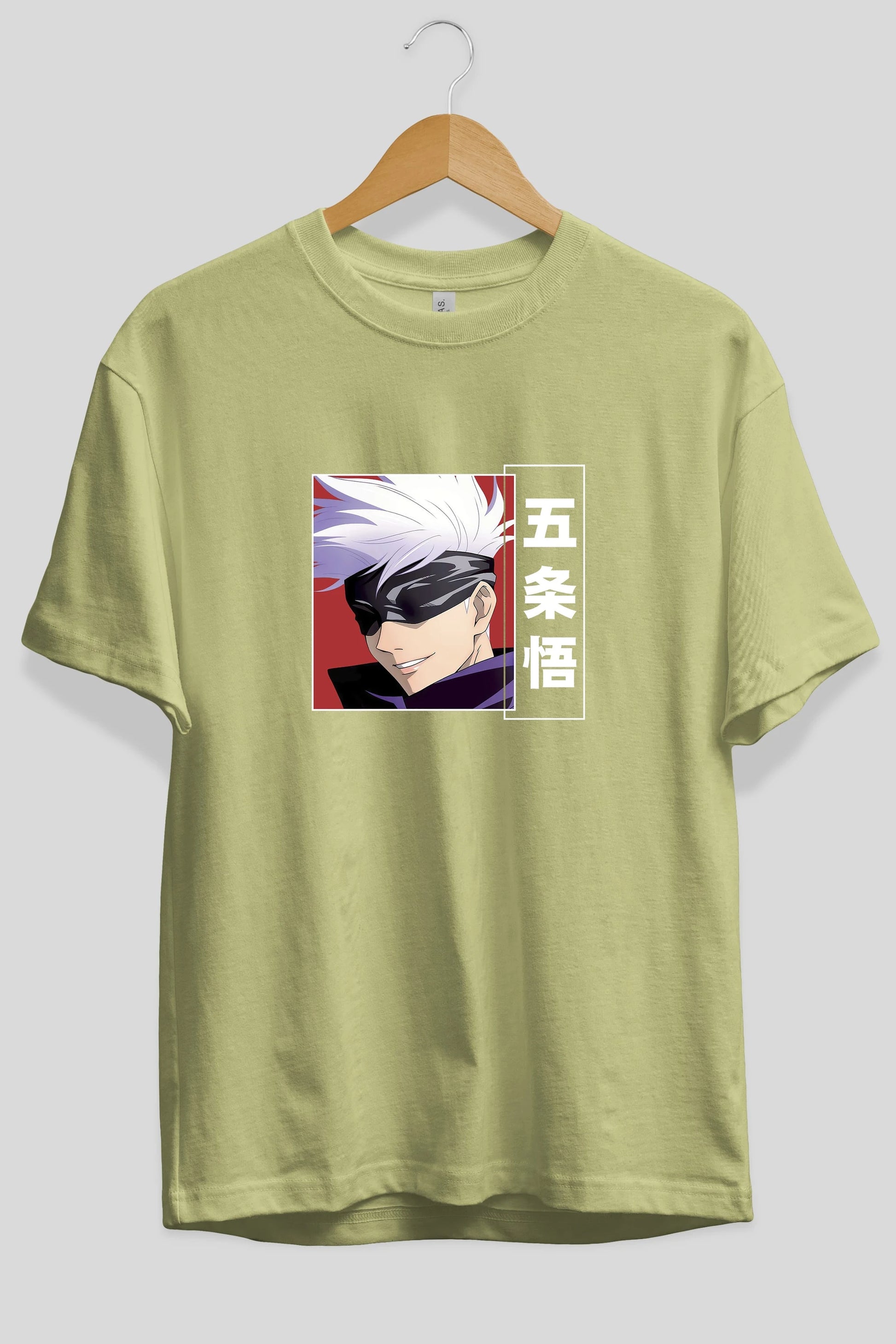 SATORU GOJO Anime Ön Baskılı Oversize t-shirt %100 pamuk Erkek Kadın Unisex