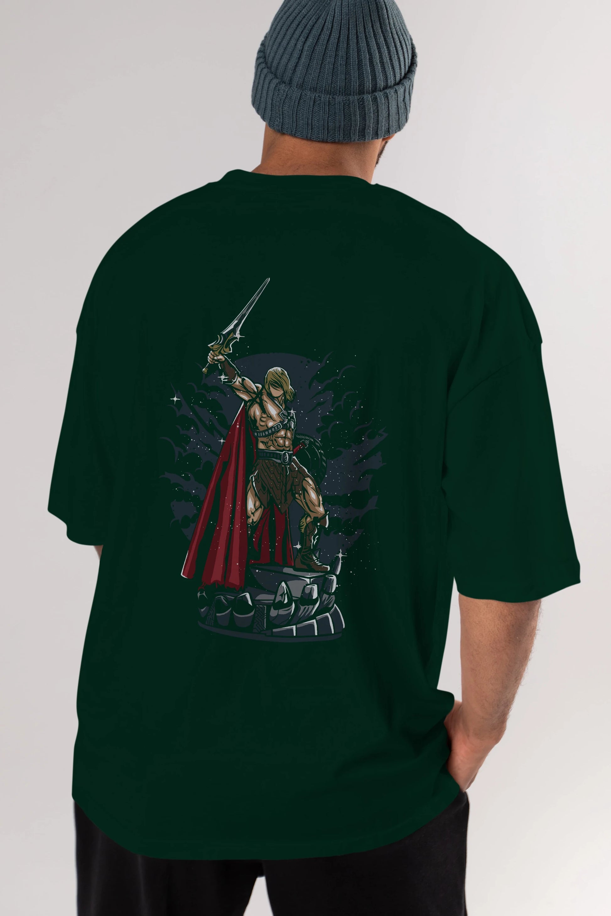 Warrior Arka Baskılı Oversize t-shirt Erkek Kadın Unisex %100 Pamuk