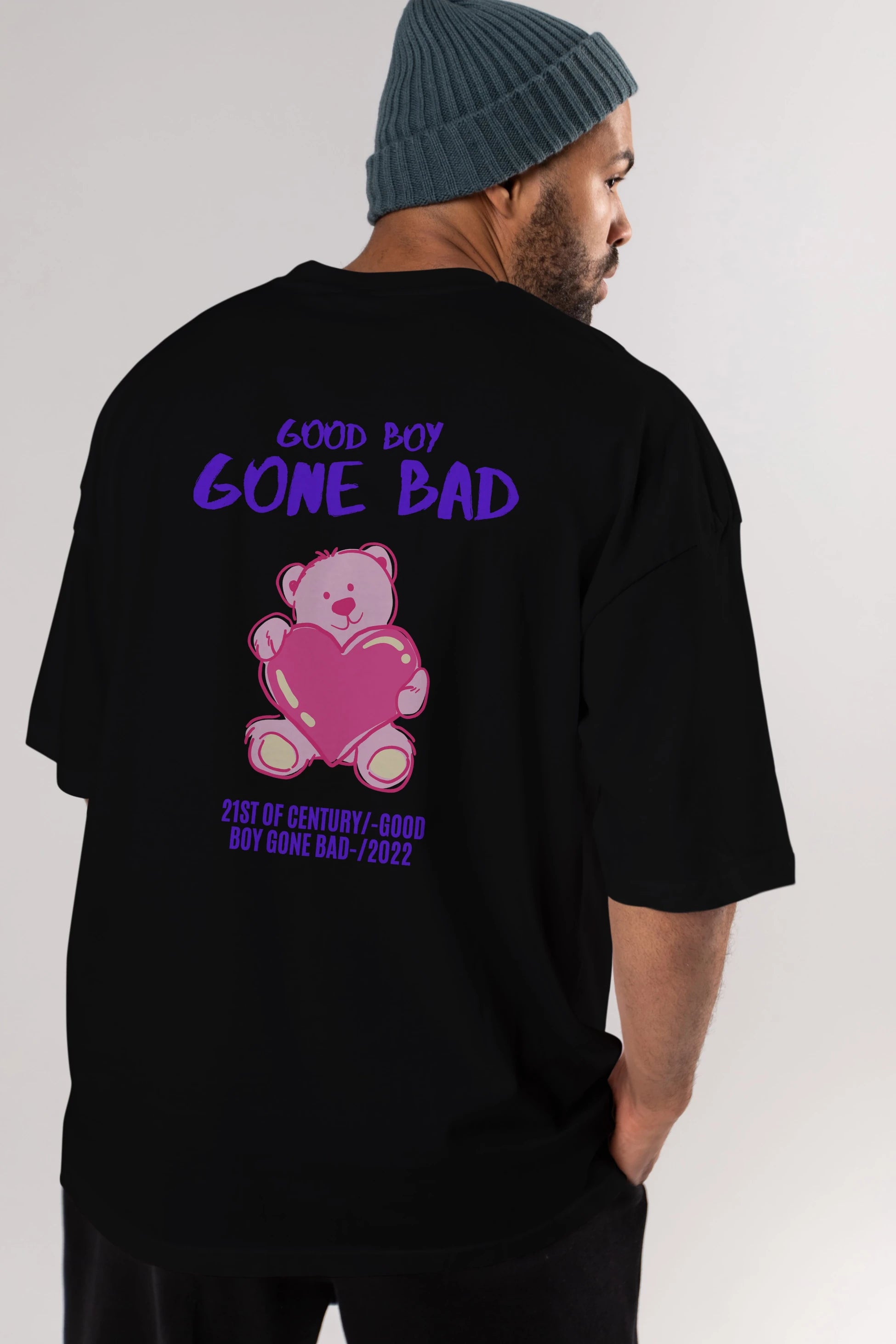Good Boy Gona Bad Arka Baskılı Oversize t-shirt Erkek Kadın Unisex