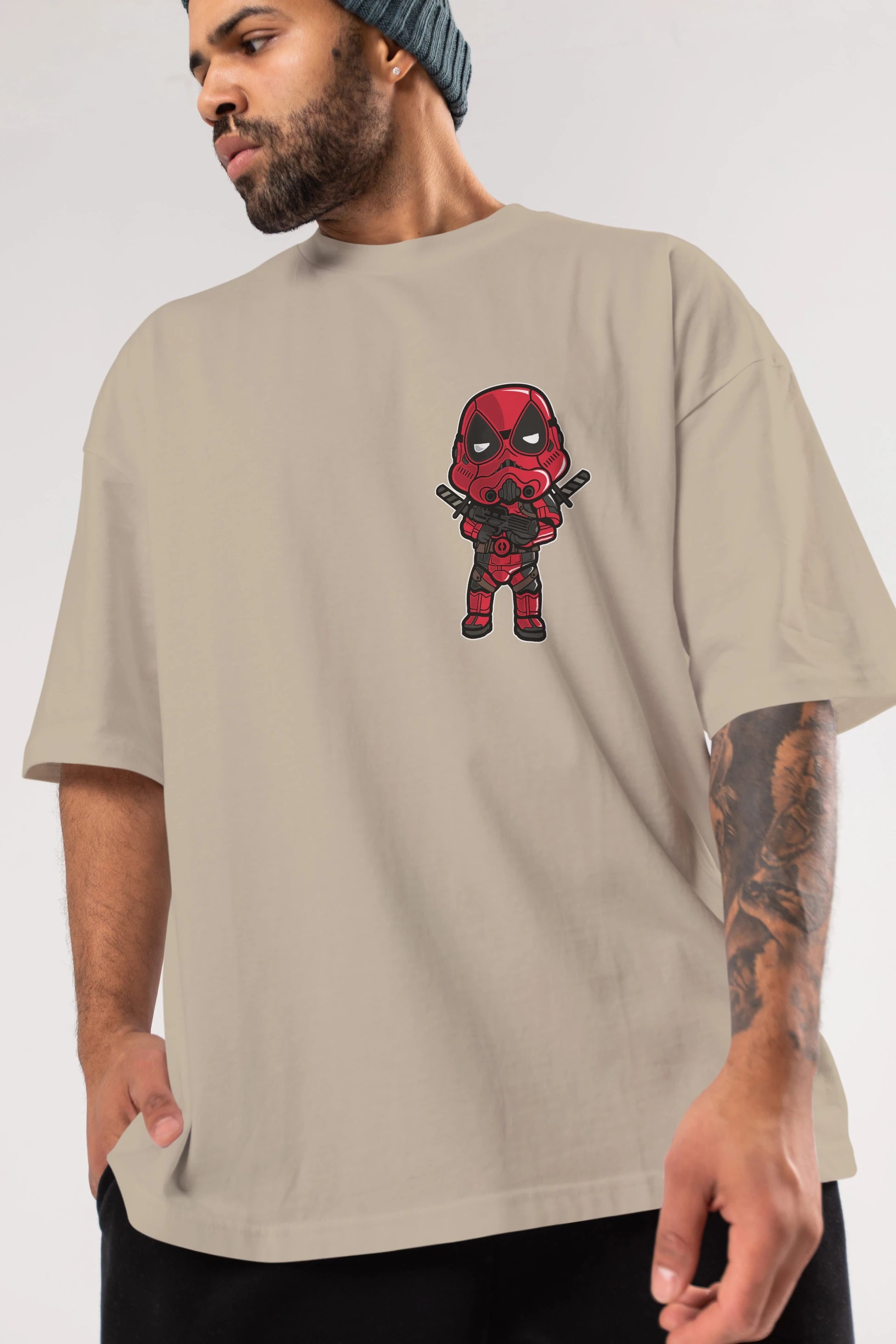 Deadpool (22) Ön Sol Baskılı Oversize t-shirt Erkek Kadın Unisex %100 Pamuk Bisiklet Yaka tişort