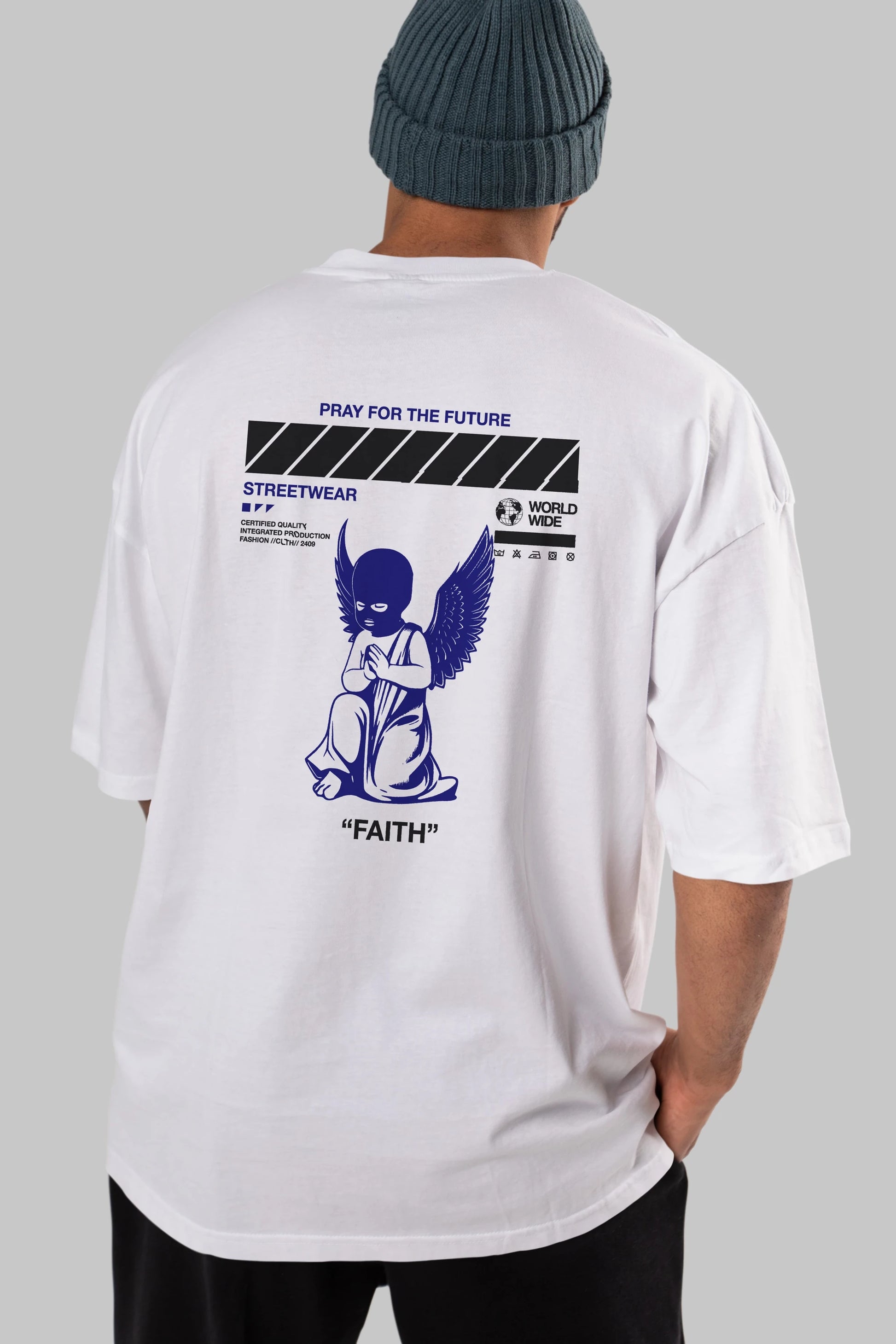 Pray for The Future Arka Baskılı Oversize t-shirt Erkek Kadın Unisex