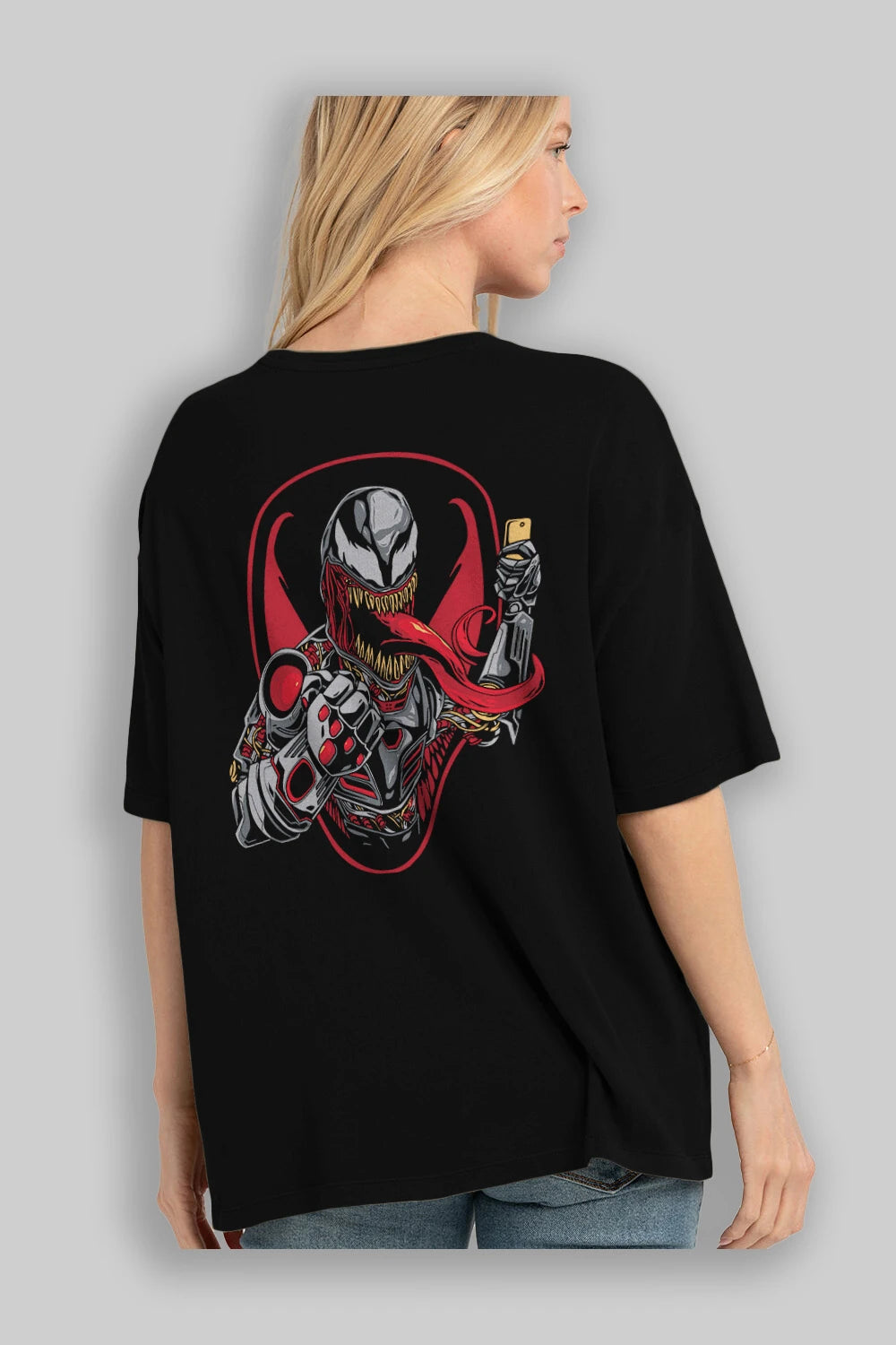 Venom (17) Arka Baskılı Oversize t-shirt Erkek Kadın Unisex %100 Pamuk Bisiklet Yaka tişort