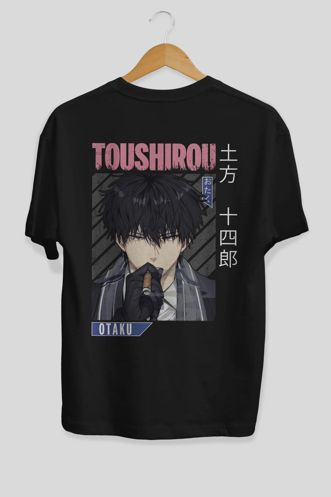 Toushirou Hijikata 2 Anime Arka Baskılı Oversize t-shirt Erkek Kadın Unisex