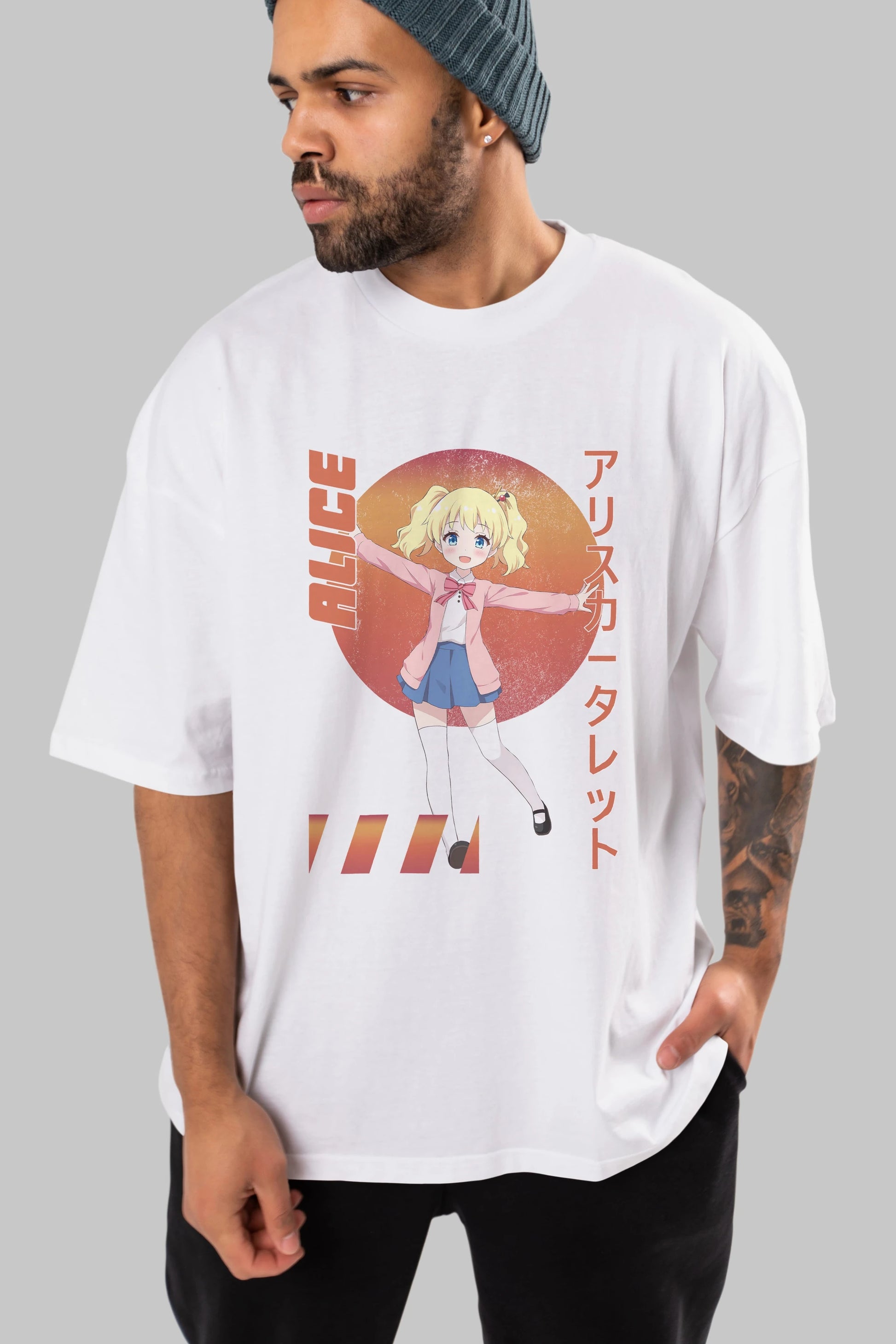 Alice Cartelet 15 Anime Ön Baskılı Oversize t-shirt %100 pamuk Erkek Kadın Unisex