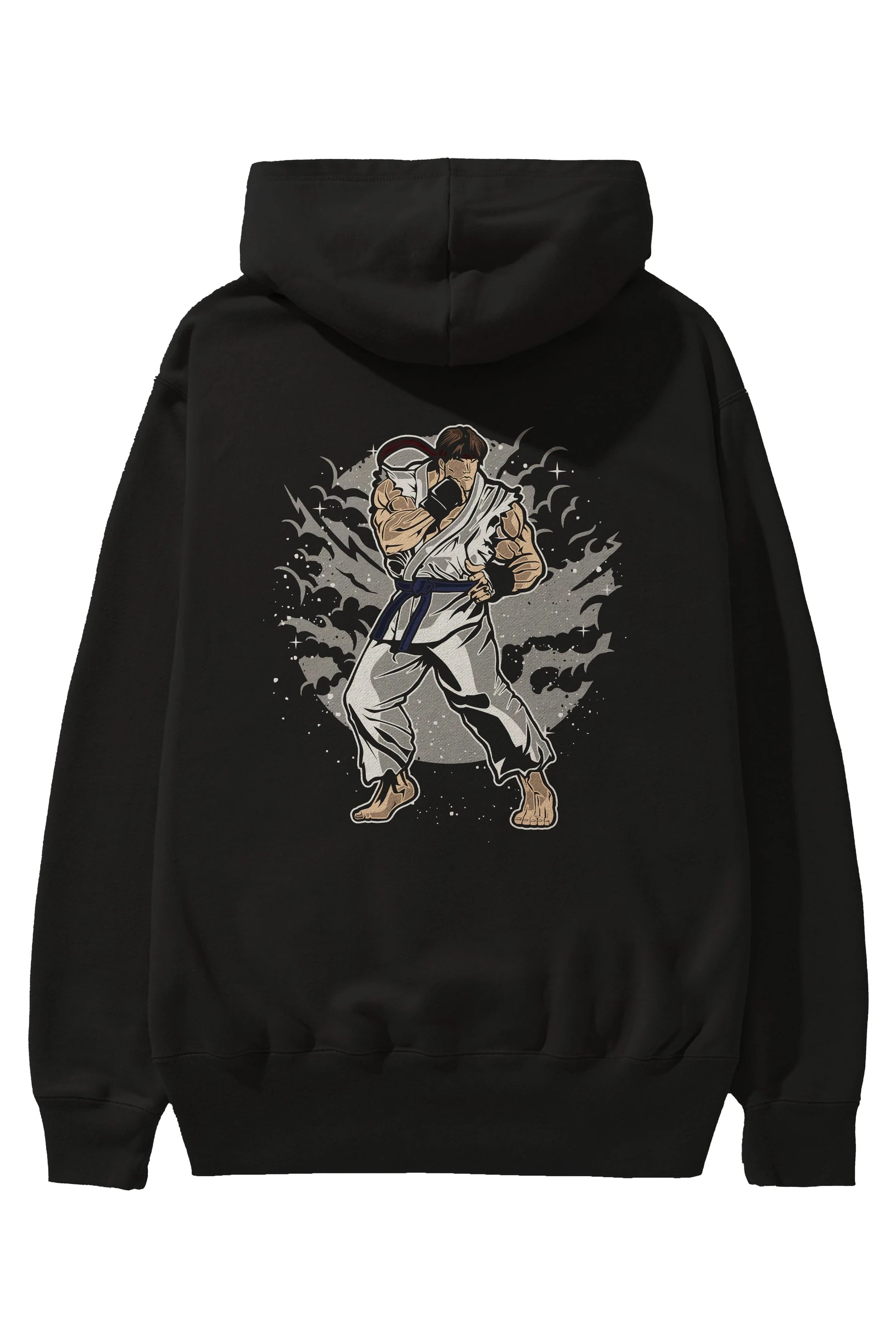 RYU Arka Baskılı Hoodie Oversize Kapüşonlu Sweatshirt Erkek Kadın Unisex