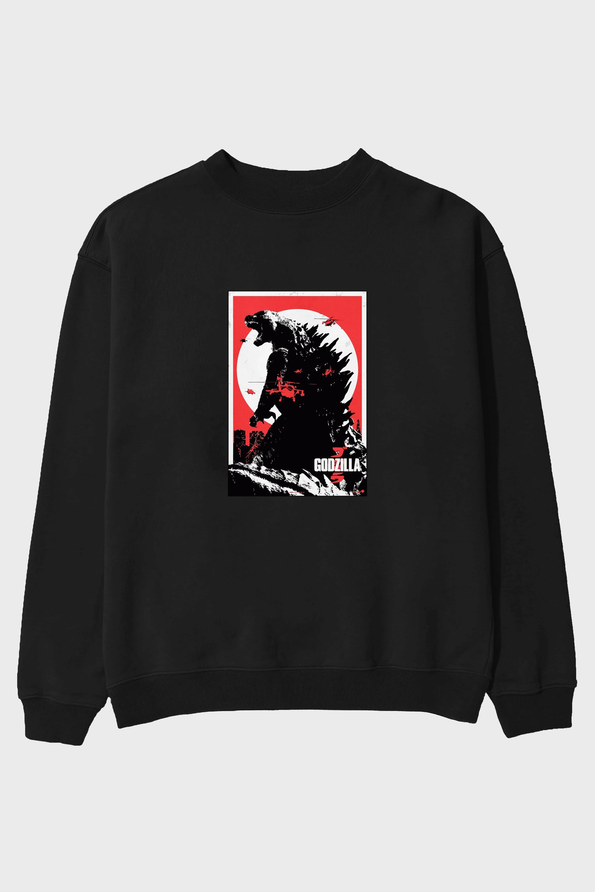 Godzilla (2) Ön Baskılı Oversize Sweatshirt Erkek Kadın Unisex