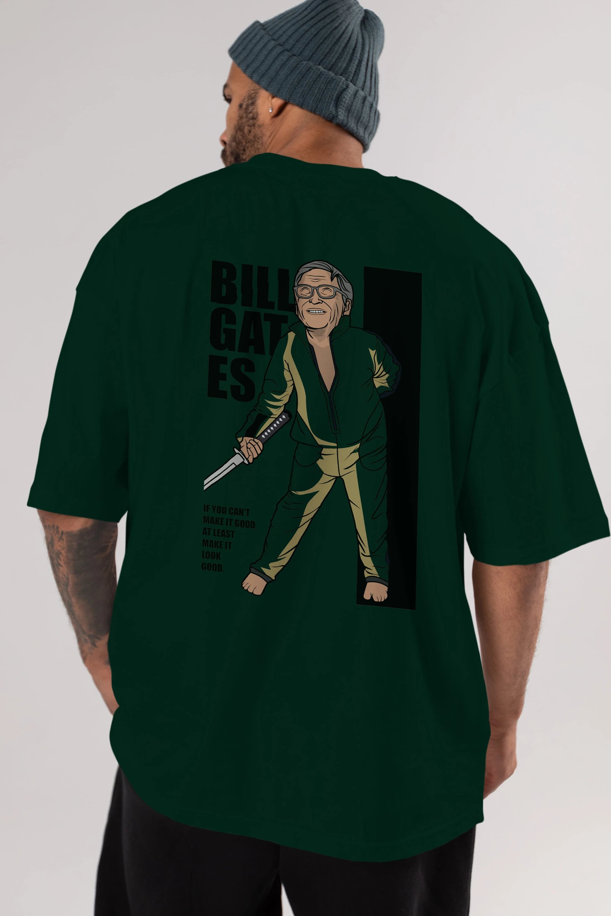 Bill Gates Arka Baskılı Oversize t-shirt Erkek Kadın Unisex %100 Pamuk tişort