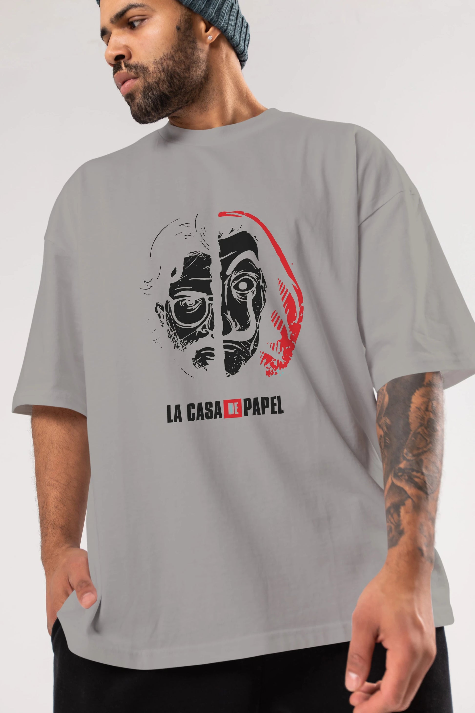 La Casa De Papel (9) Ön Baskılı Oversize t-shirt Erkek Kadın Unisex %100 Pamuk Bisiklet Yaka tişort