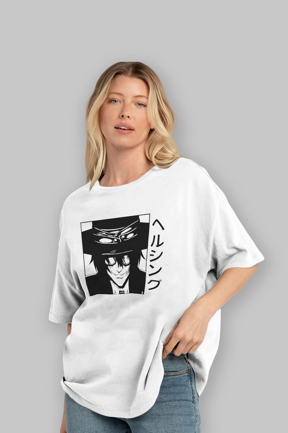 Alucard 1 Anime Ön Baskılı Oversize t-shirt %100 pamuk Erkek Kadın Unisex