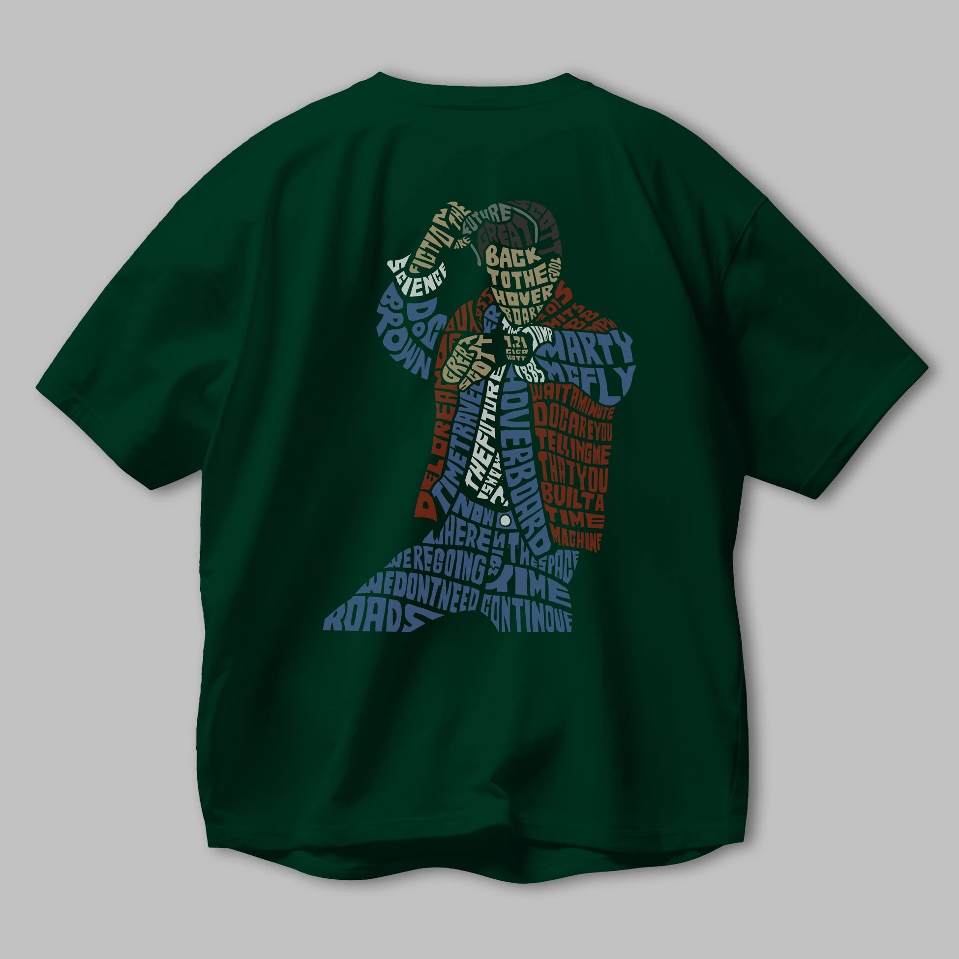 Back To The Hoverboard Arka Baskılı Oversize t-shirt %100 pamuk Erkek Kadın Unisex