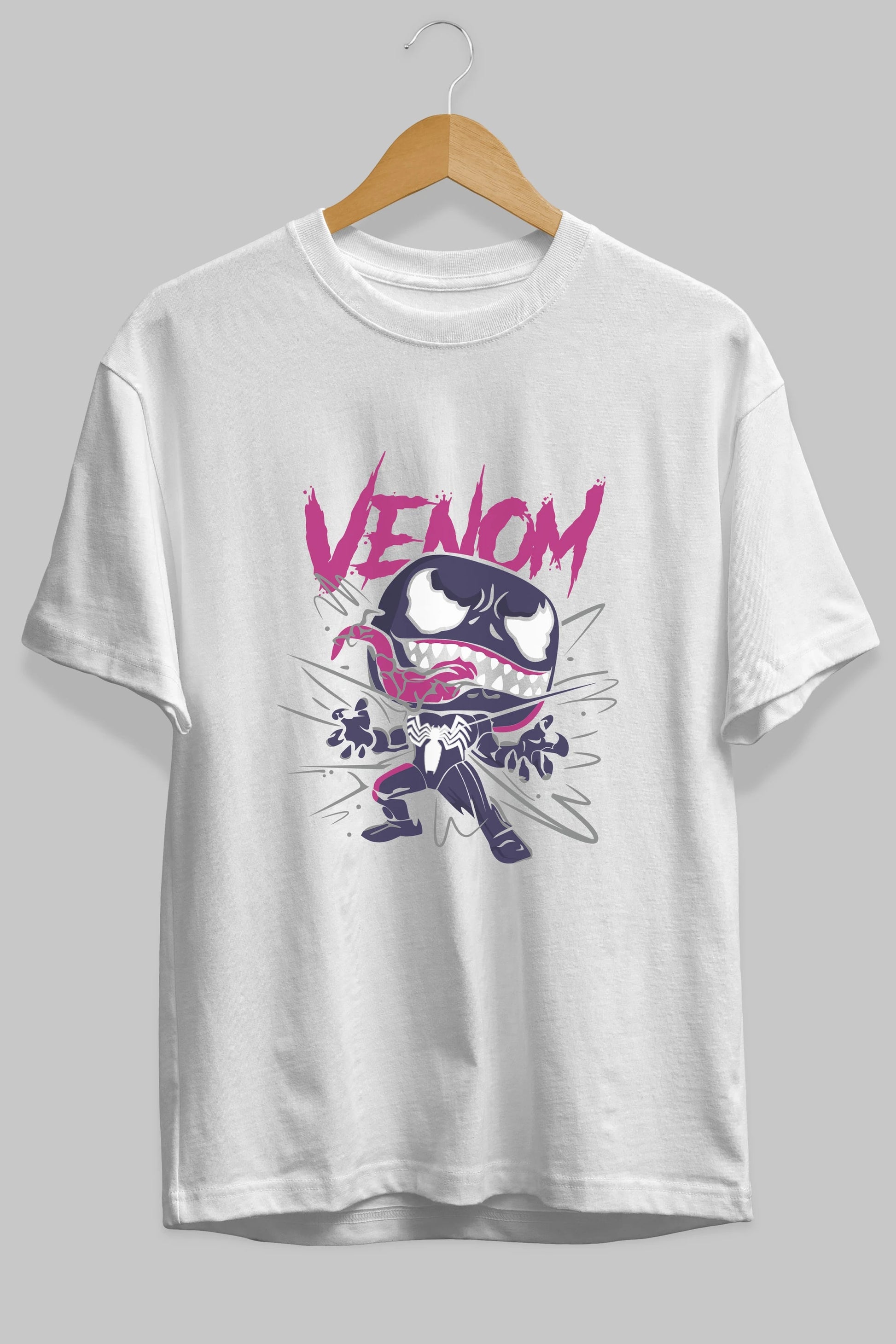 Venom (20) Ön Baskılı Oversize t-shirt Erkek Kadın Unisex %100 Pamuk Bisiklet Yaka tişort