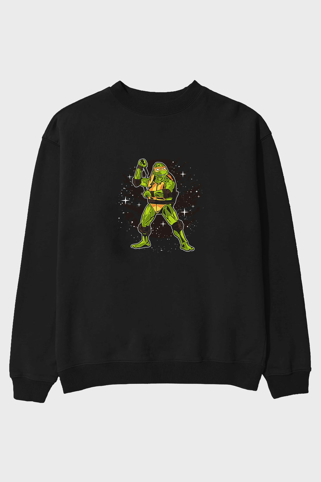 TURTLES Ön Baskılı Oversize Sweatshirt Erkek Kadın Unisex