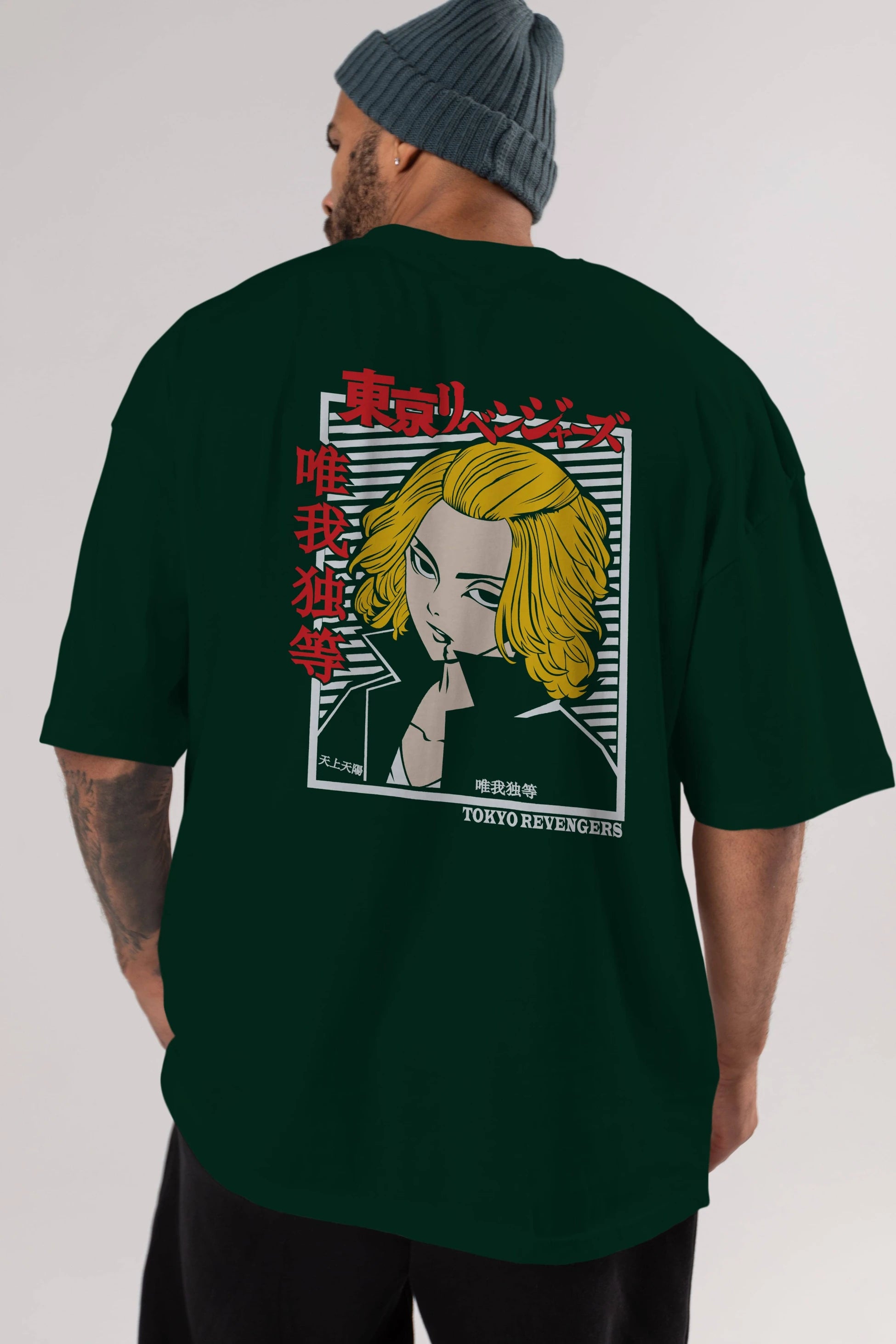 TokyoRev. M Anime Arka Baskılı Oversize t-shirt Erkek Kadın Unisex