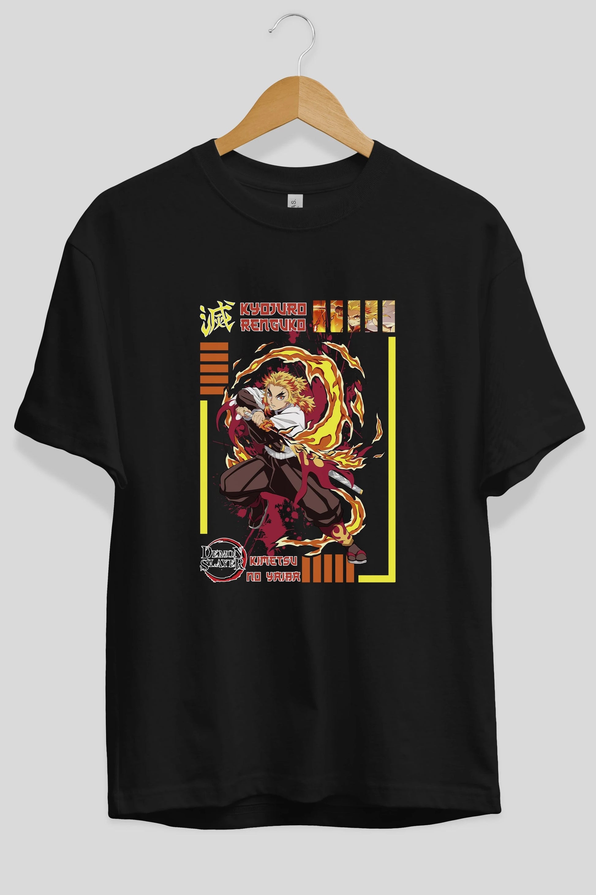 KYOJURO RENGOKU Anime Ön Baskılı Oversize t-shirt %100 pamuk Erkek Kadın Unisex